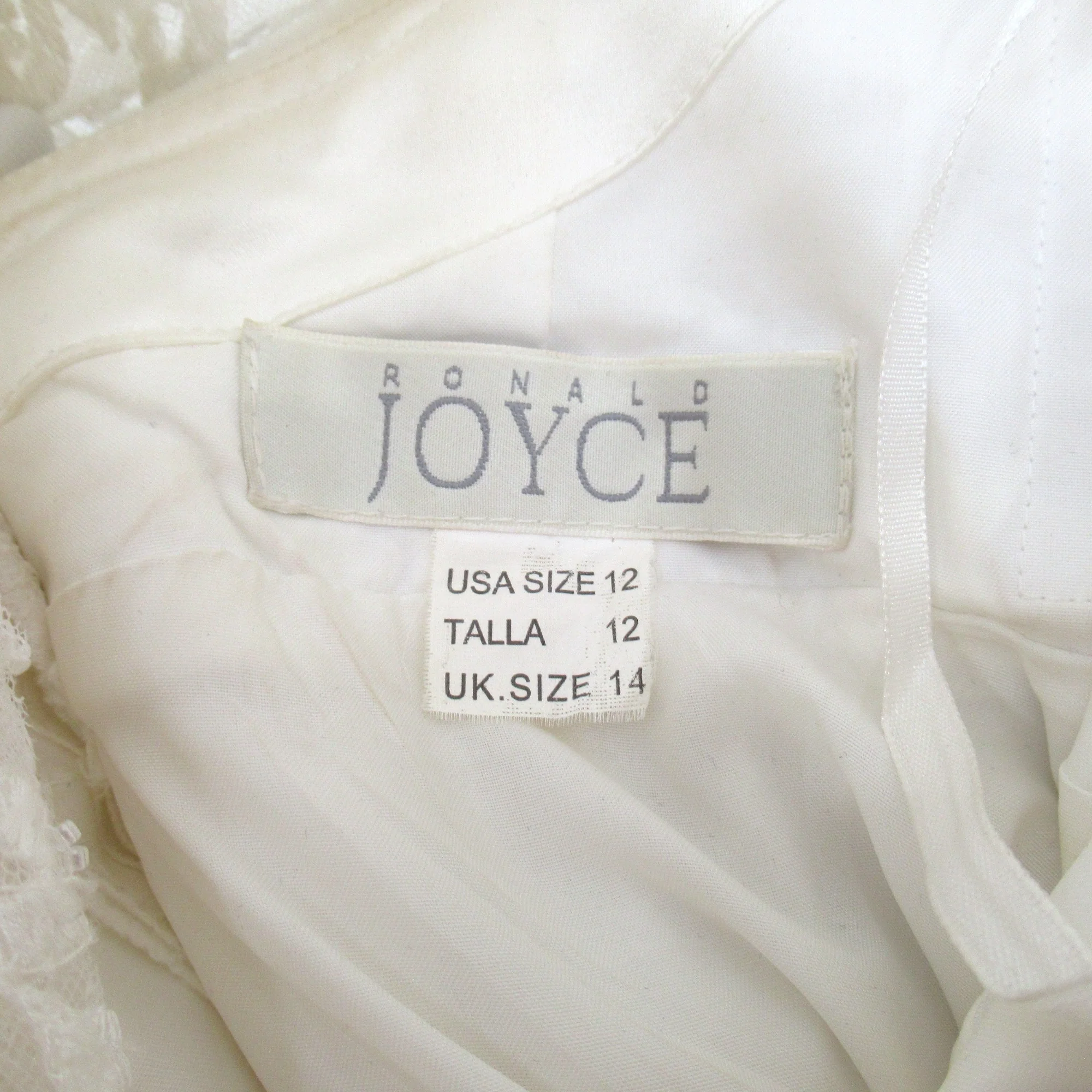 Ronald Joyce Wedding Dress UK 14 Ivory Womenswear | Pre-loved - Image 5