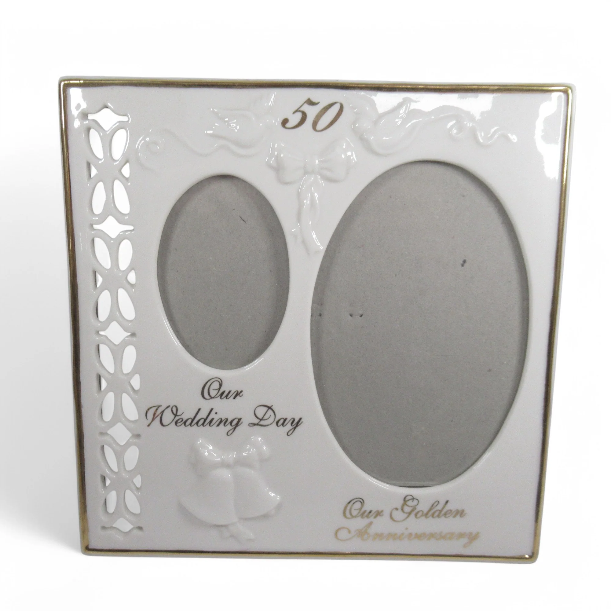RUSS 50th Anniversary Frame Porcelain White Lace Boxed | Pre-Loved