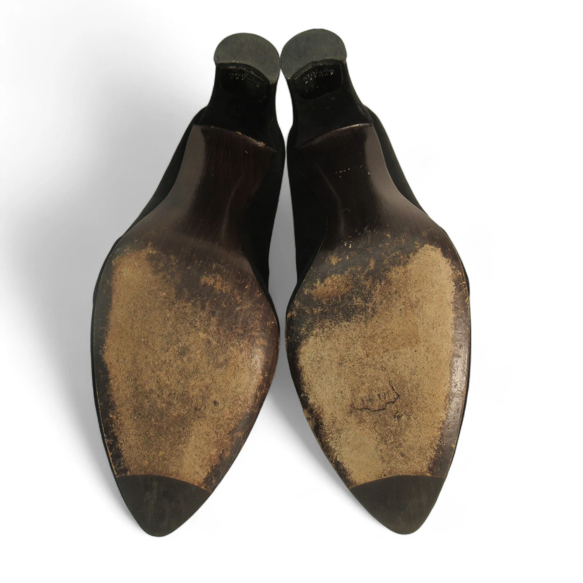 Russell & Bromley UK 8 Black Suede Heels Shoes Womenswear | Preloved - Image 6