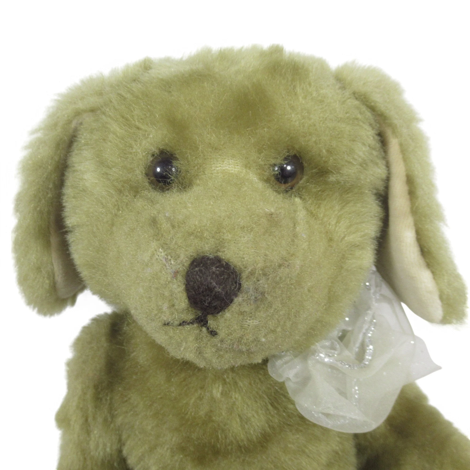 Salco Brown Dog Plush Soft Toy w/ Bow 40cm Vintage | Pre-Loved - Image 2