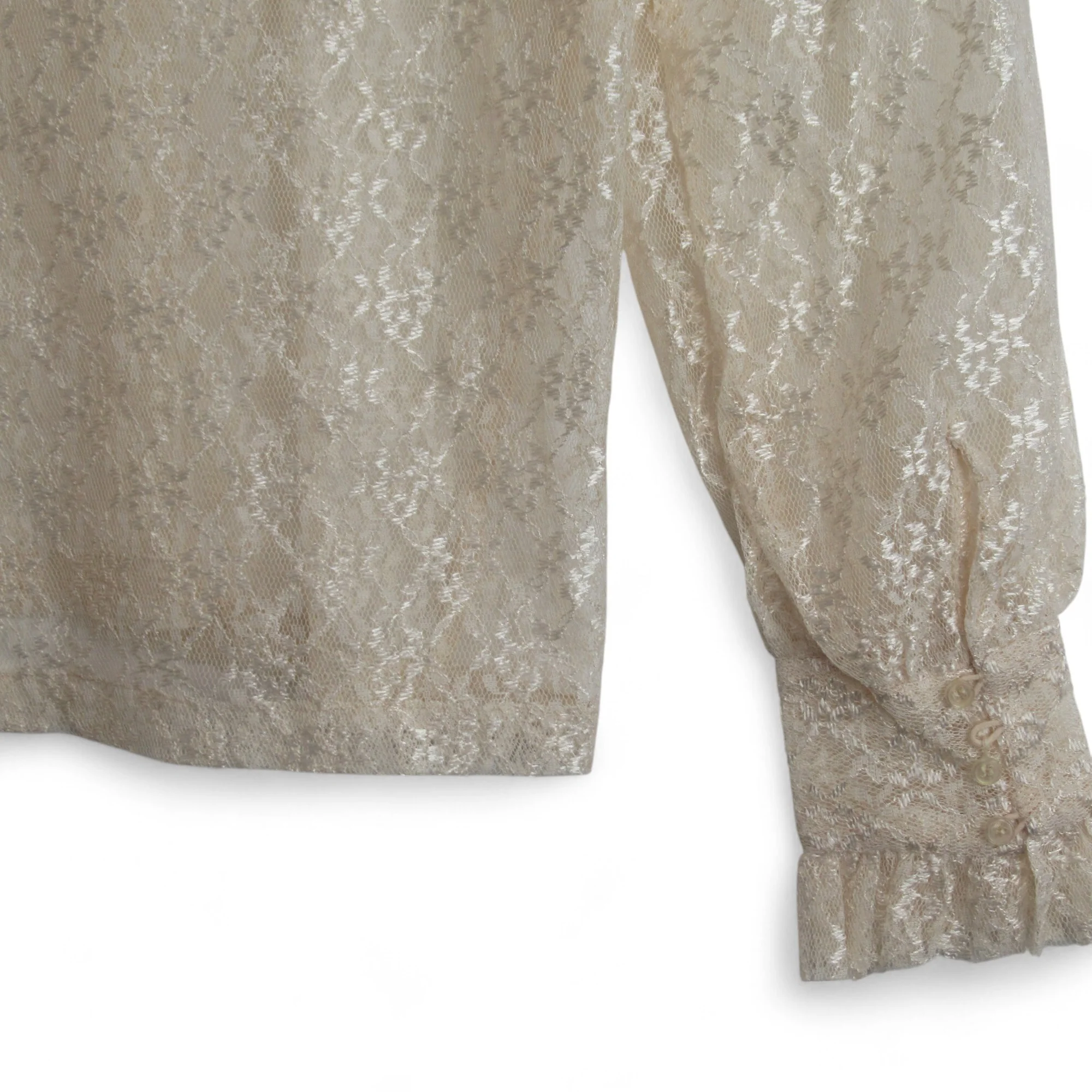 Sandro Paris UK 14 Cream Lace Blouse Womenswear | Preloved - Image 4