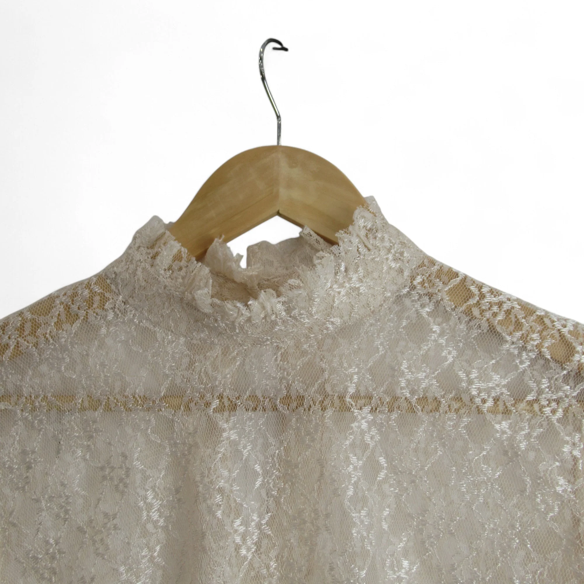 Sandro Paris UK 14 Cream Lace Blouse Womenswear | Preloved - Image 5