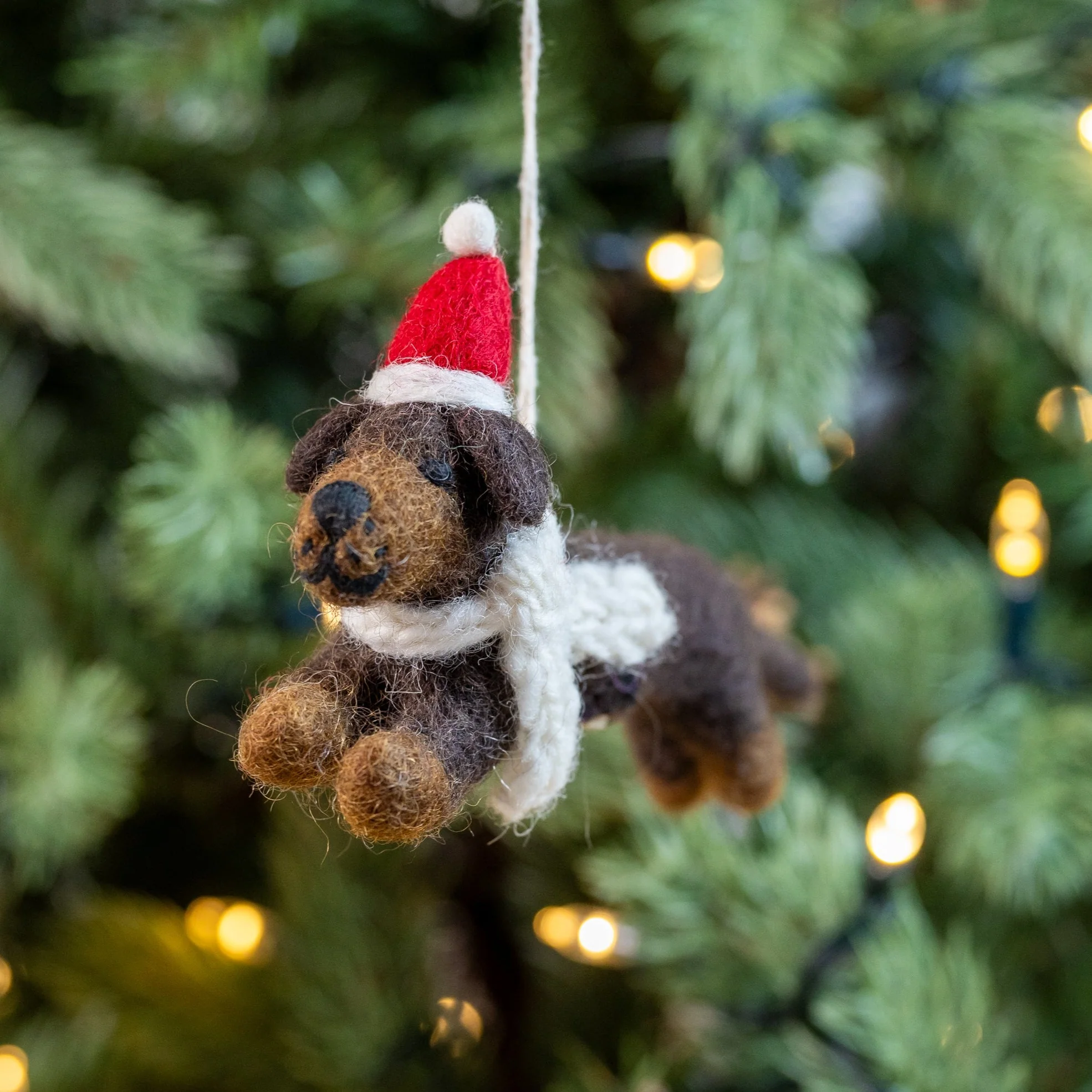 Sausage Dog with Hat & Scarf  | Handmade Christmas Decoration - Image 2