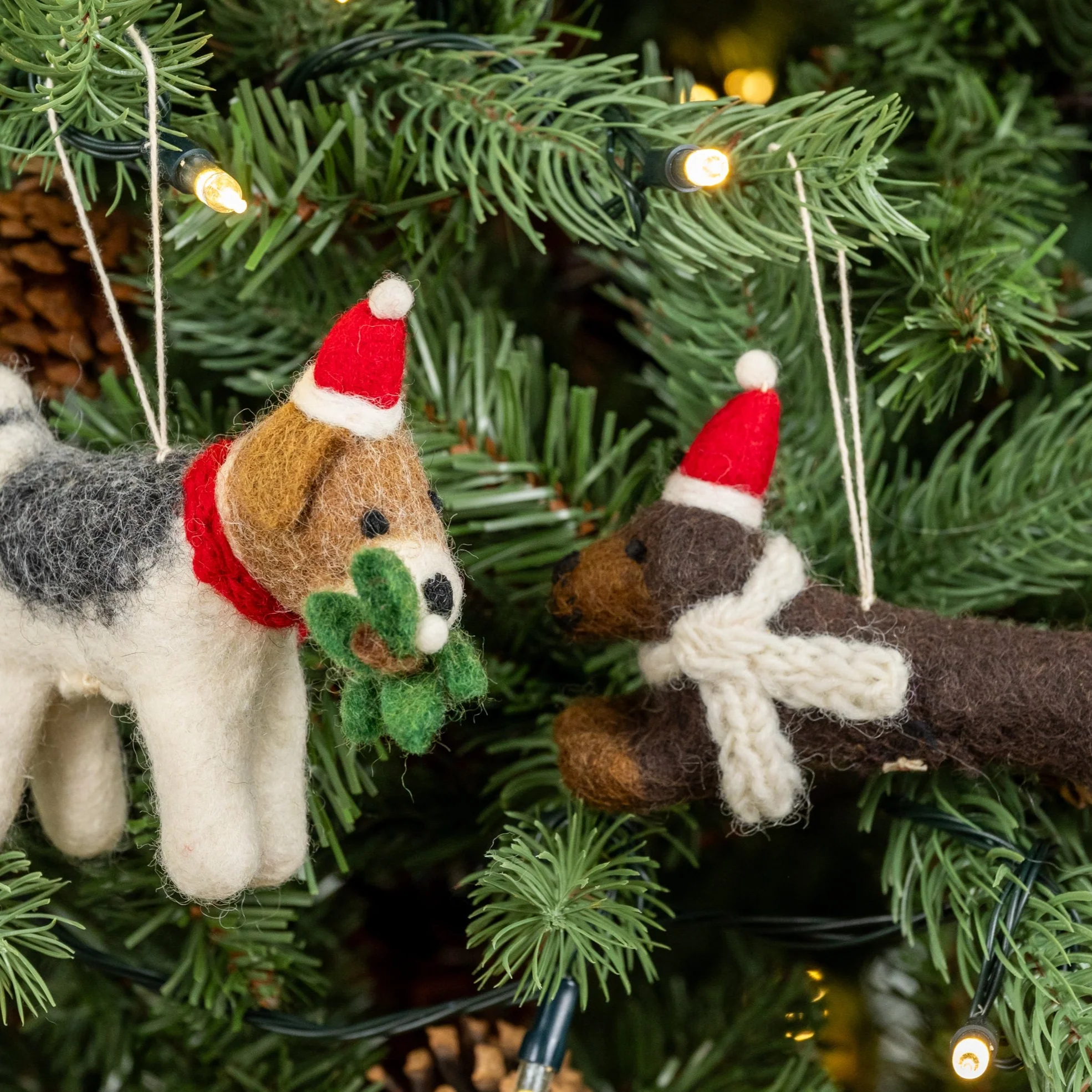 Sausage Dog with Hat & Scarf  | Handmade Christmas Decoration - Image 3