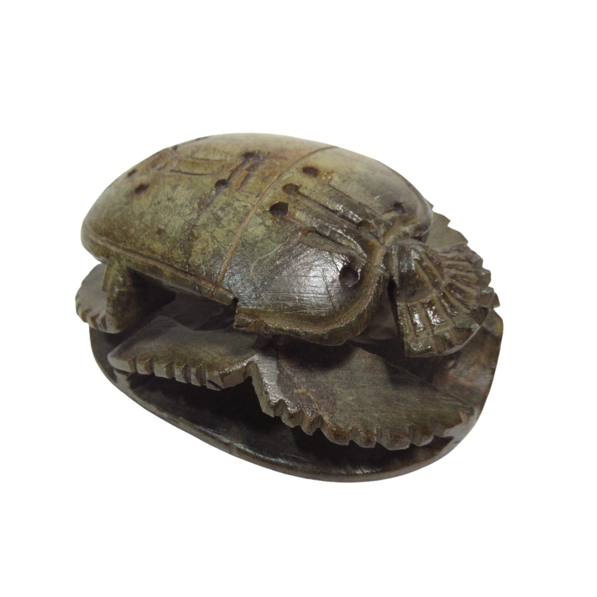 Scarab Beetle Egyptian Carved Stone Sculpture Figure 8.5cm | Preloved