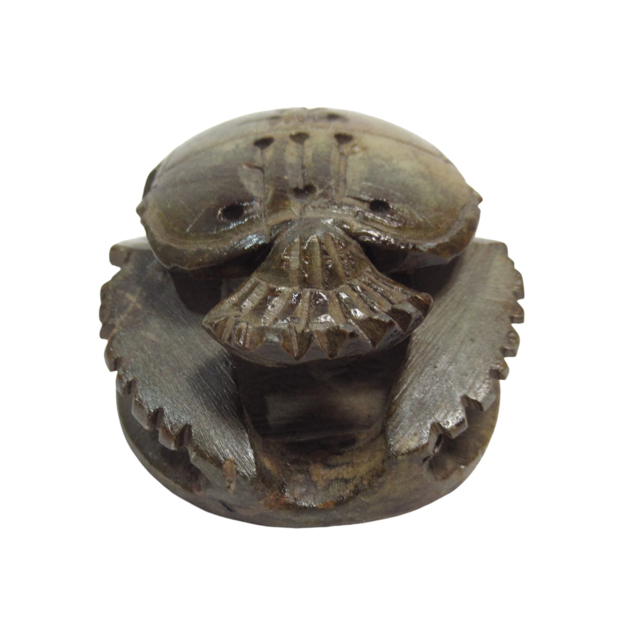 Scarab Beetle Egyptian Carved Stone Sculpture Figure 8.5cm | Preloved - Image 2