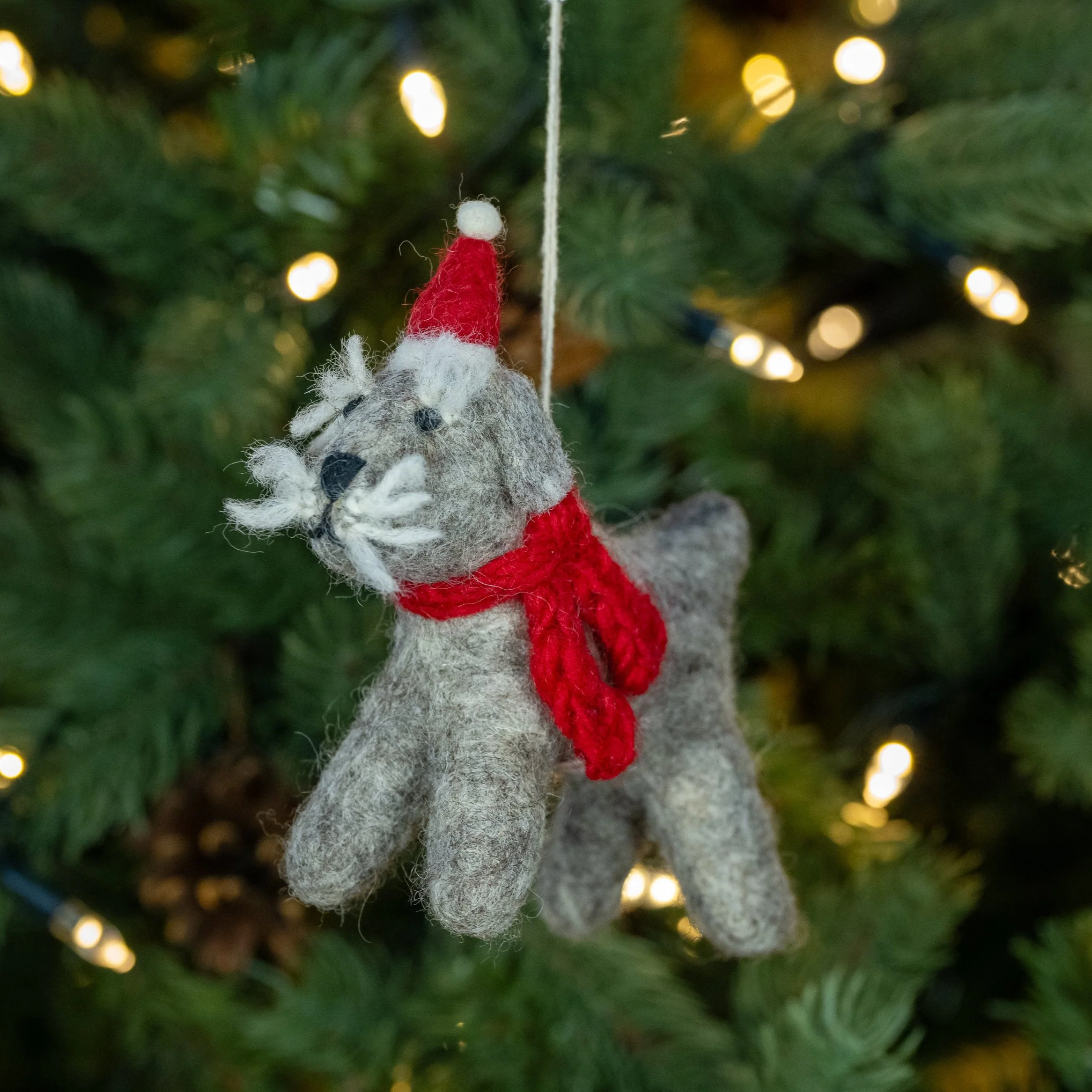 Schnauzer with Hat & Scarf  | Handmade Christmas Decoration