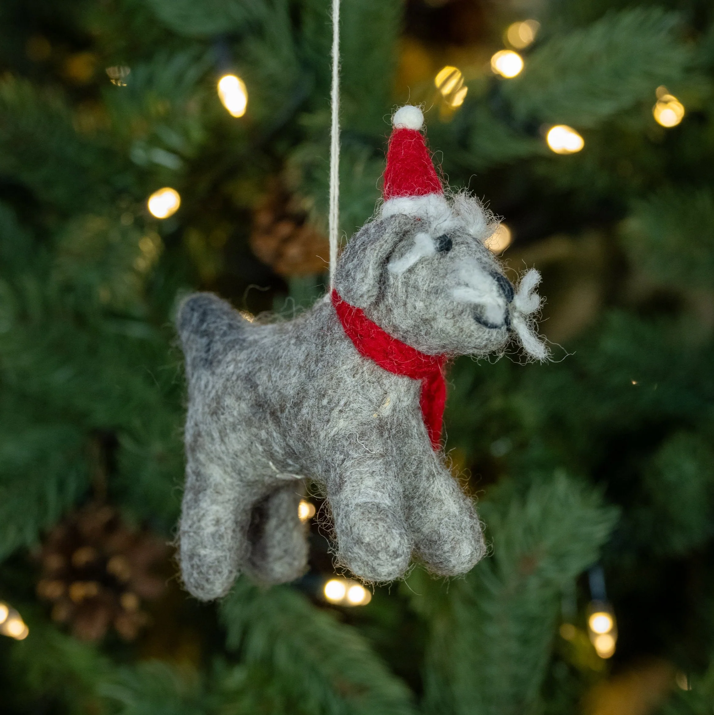 Schnauzer with Hat & Scarf  | Handmade Christmas Decoration - Image 2