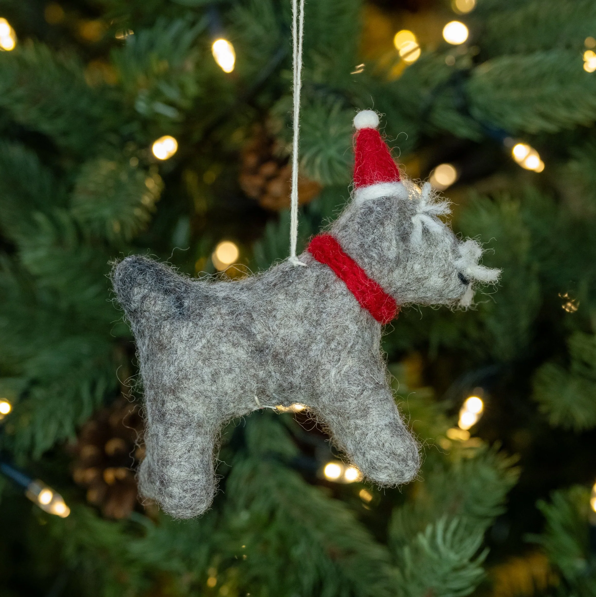 Schnauzer with Hat & Scarf  | Handmade Christmas Decoration - Image 3