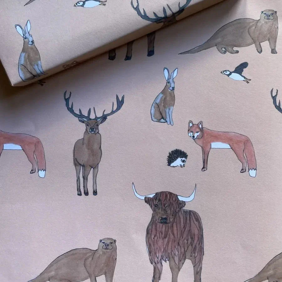 Scottish Wildlife Wrapping Paper | Kat Draws It - Image 2