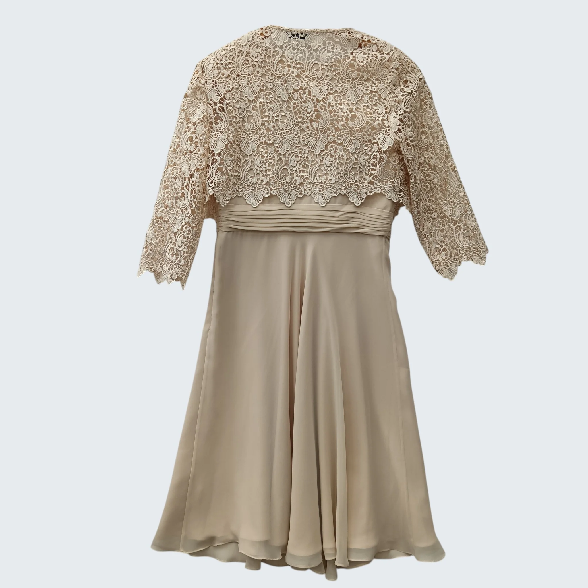 Shubette  Mother Of Bride Outfit Gold Dress With Matching Jacket  UK 10 - Womenswear | Pre-loved - Image 2