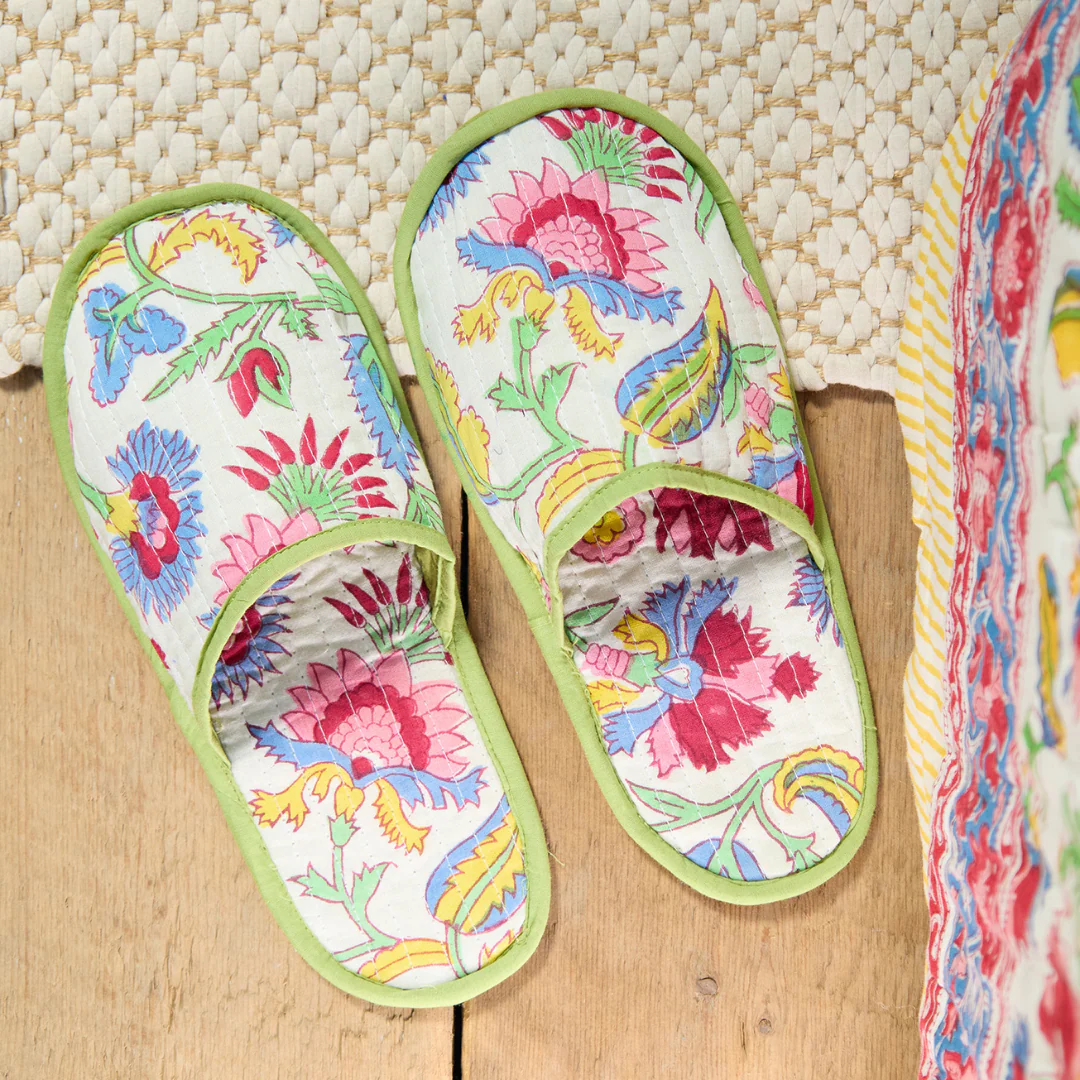 Shvanthi Block Print Slippers | Namaste