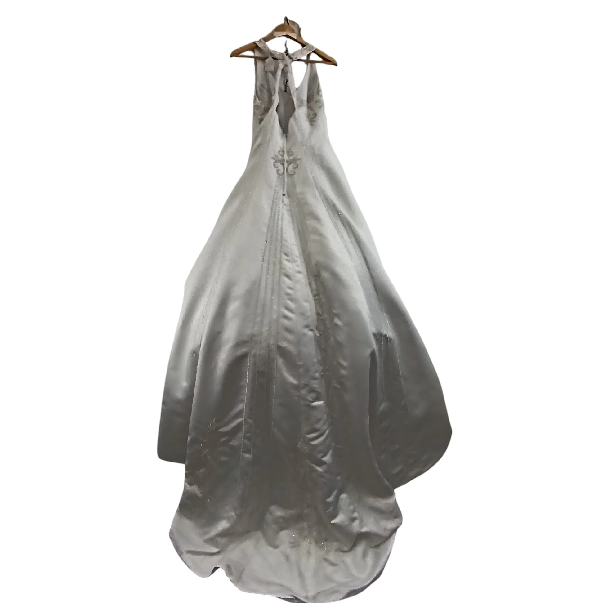 Signature Beautiful Embellished White Satin Wedding Dress UK 12  Womenswear | Pre-loved - Image 2