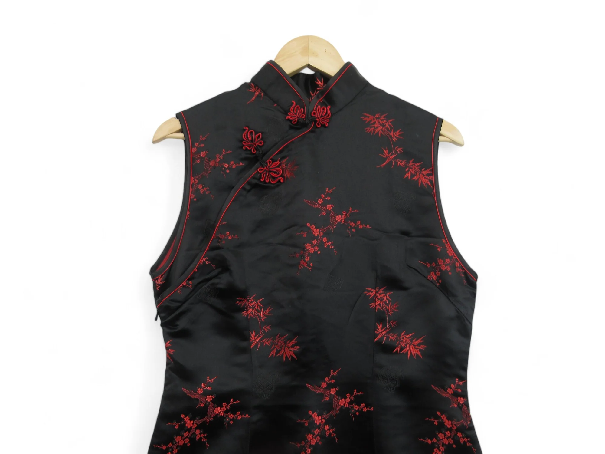 Silkwear UK 12 Black Red Oriental Dress Kimono Womenswear | Preloved - Image 2