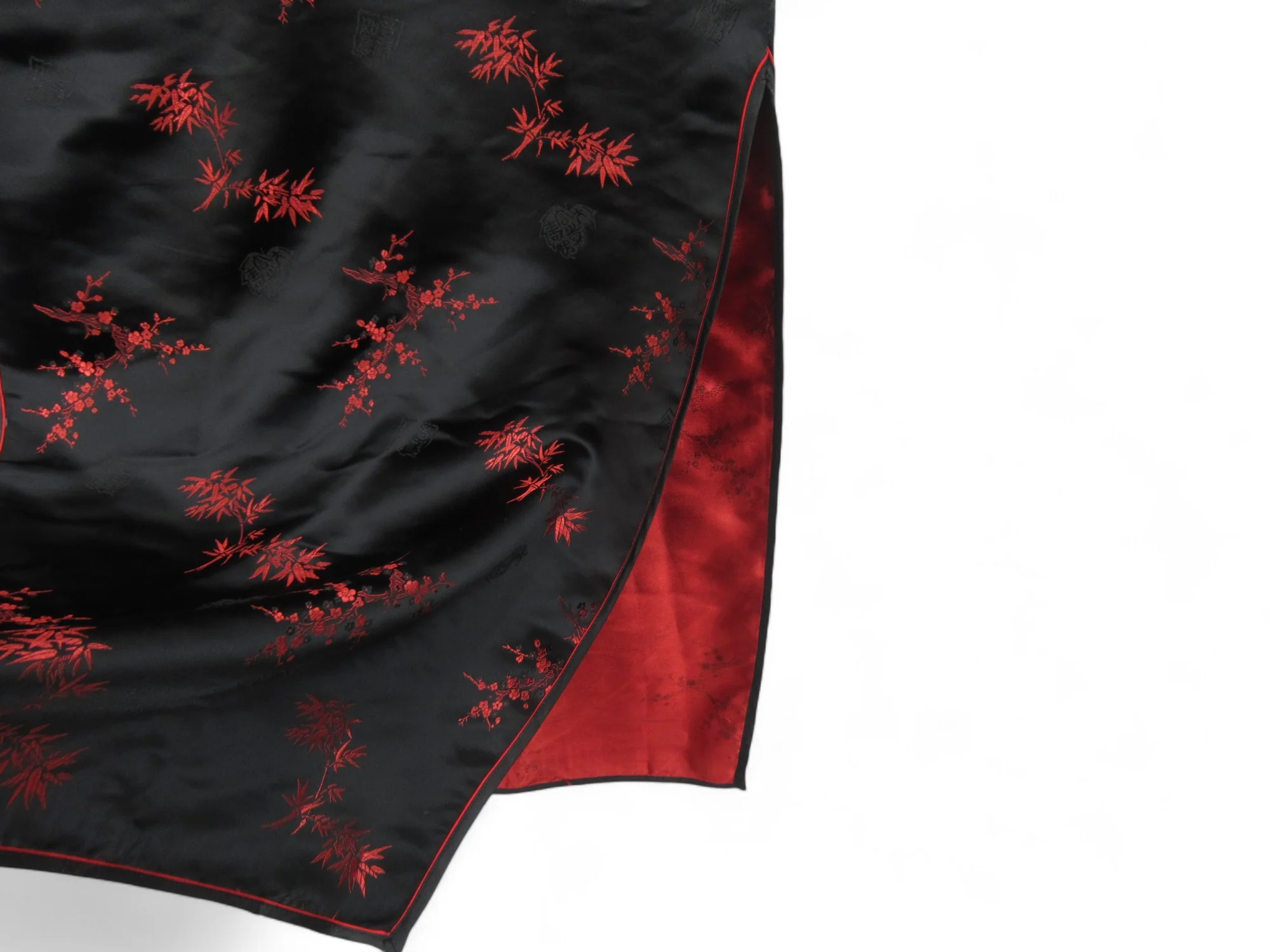 Silkwear UK 12 Black Red Oriental Dress Kimono Womenswear | Preloved - Image 3
