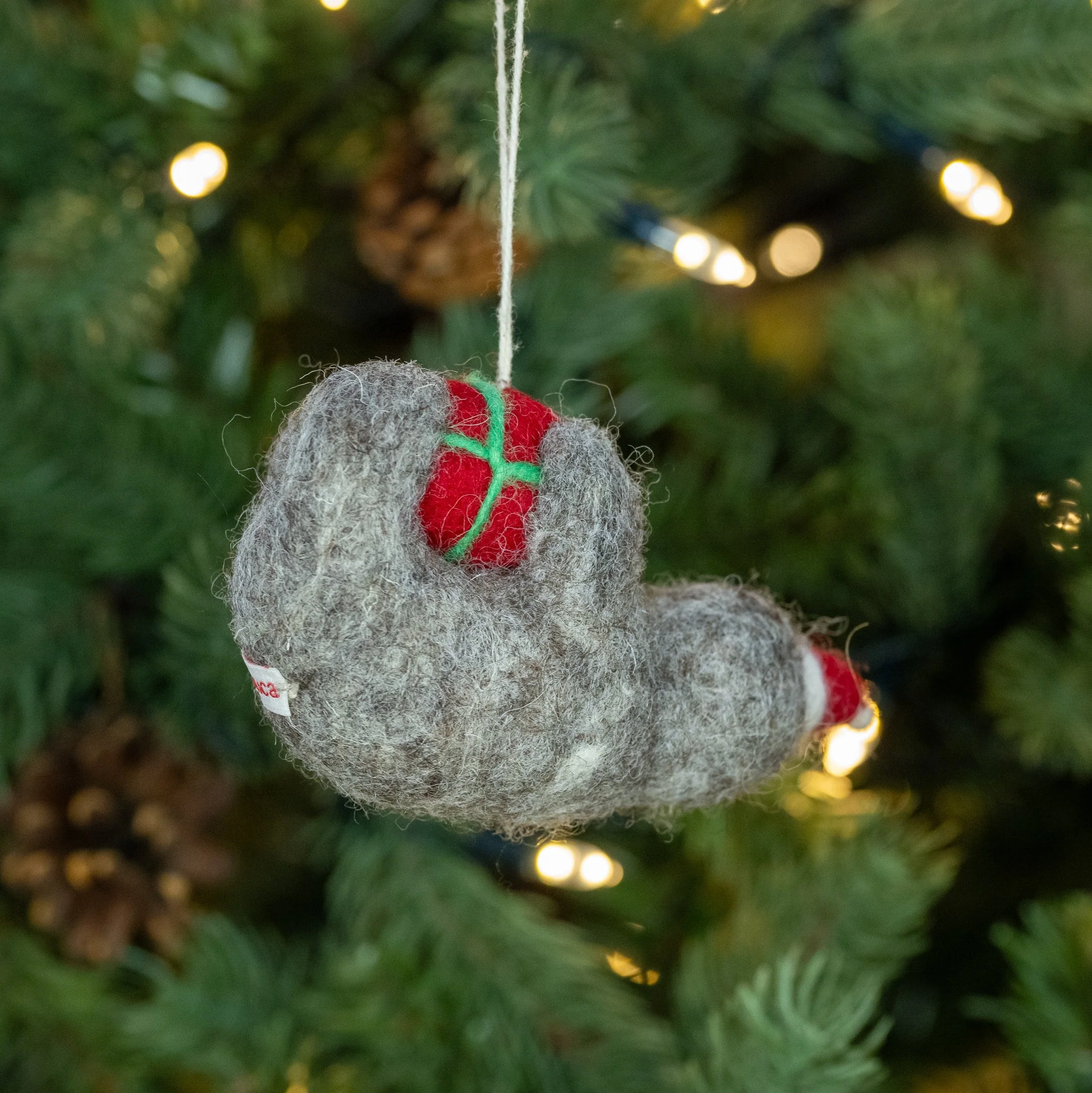 Sloth with Present  | Handmade Christmas Decoration - Image 2