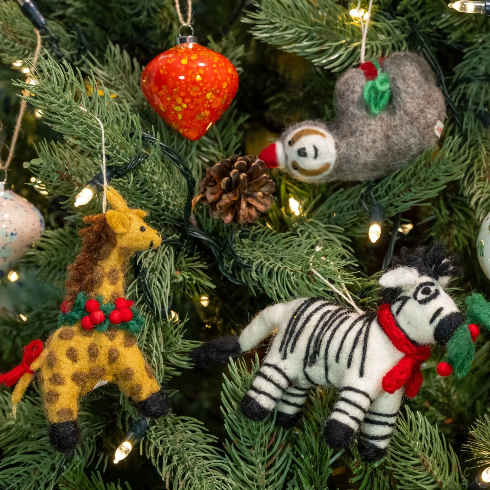 Sloth with Present  | Handmade Christmas Decoration - Image 3