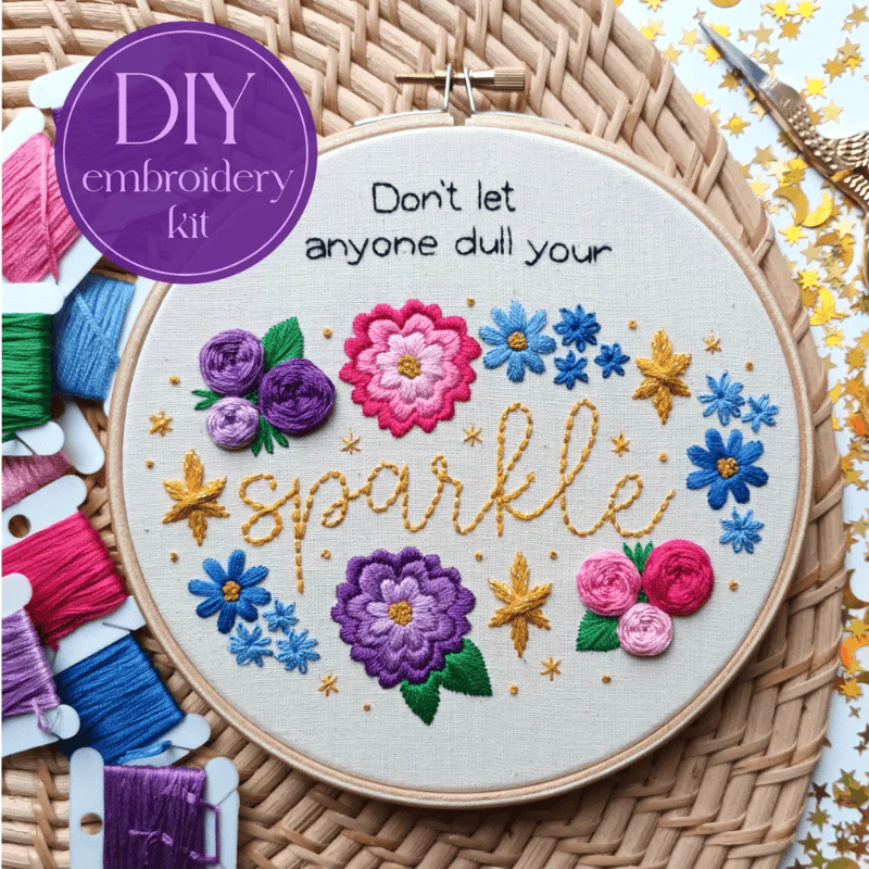 Sparkle | DIY Embroidery Kit | EmBeaRoidery