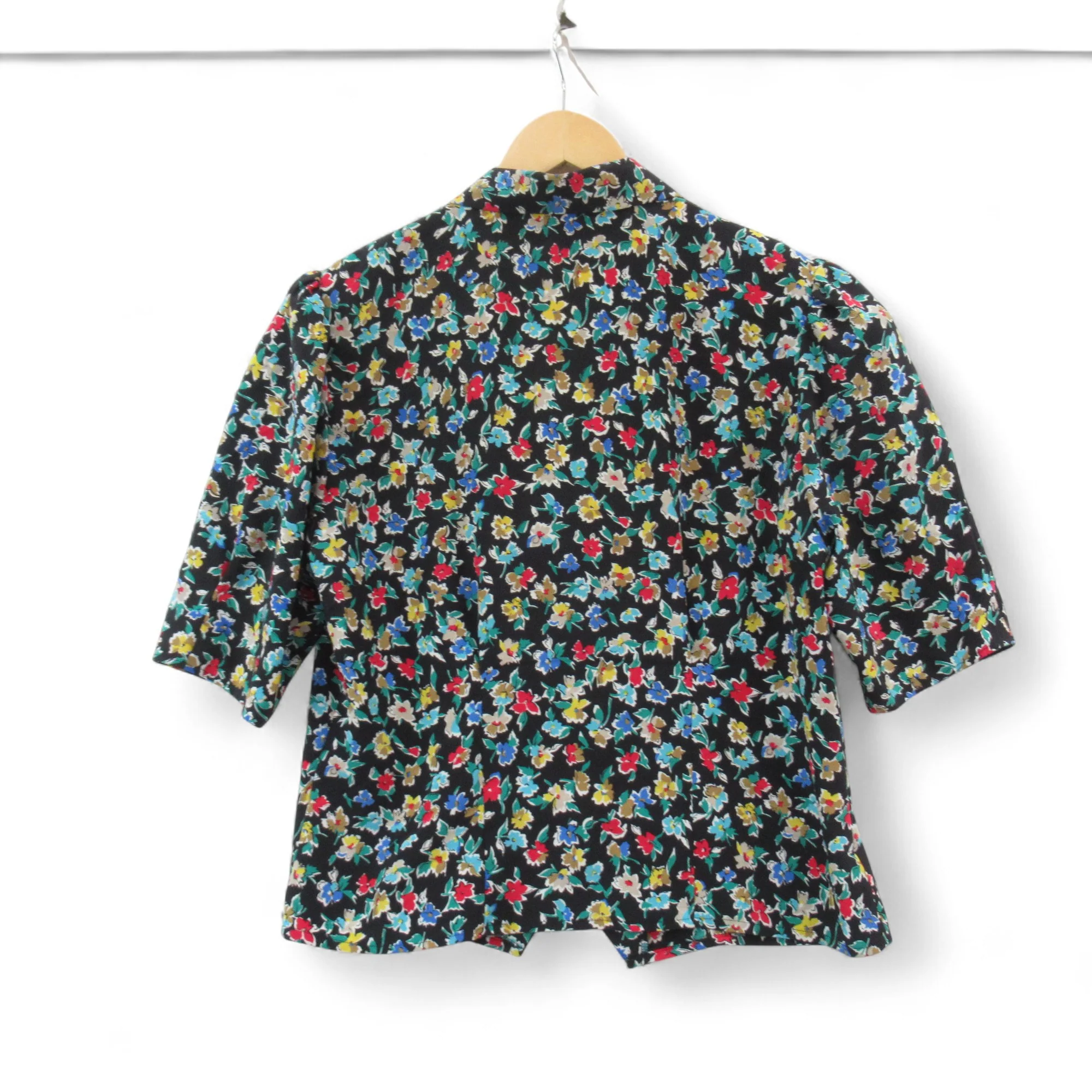 St Michael Vintage Blouse Floral UK 12 Multicoloured Womenswear | Pre-loved - Image 3