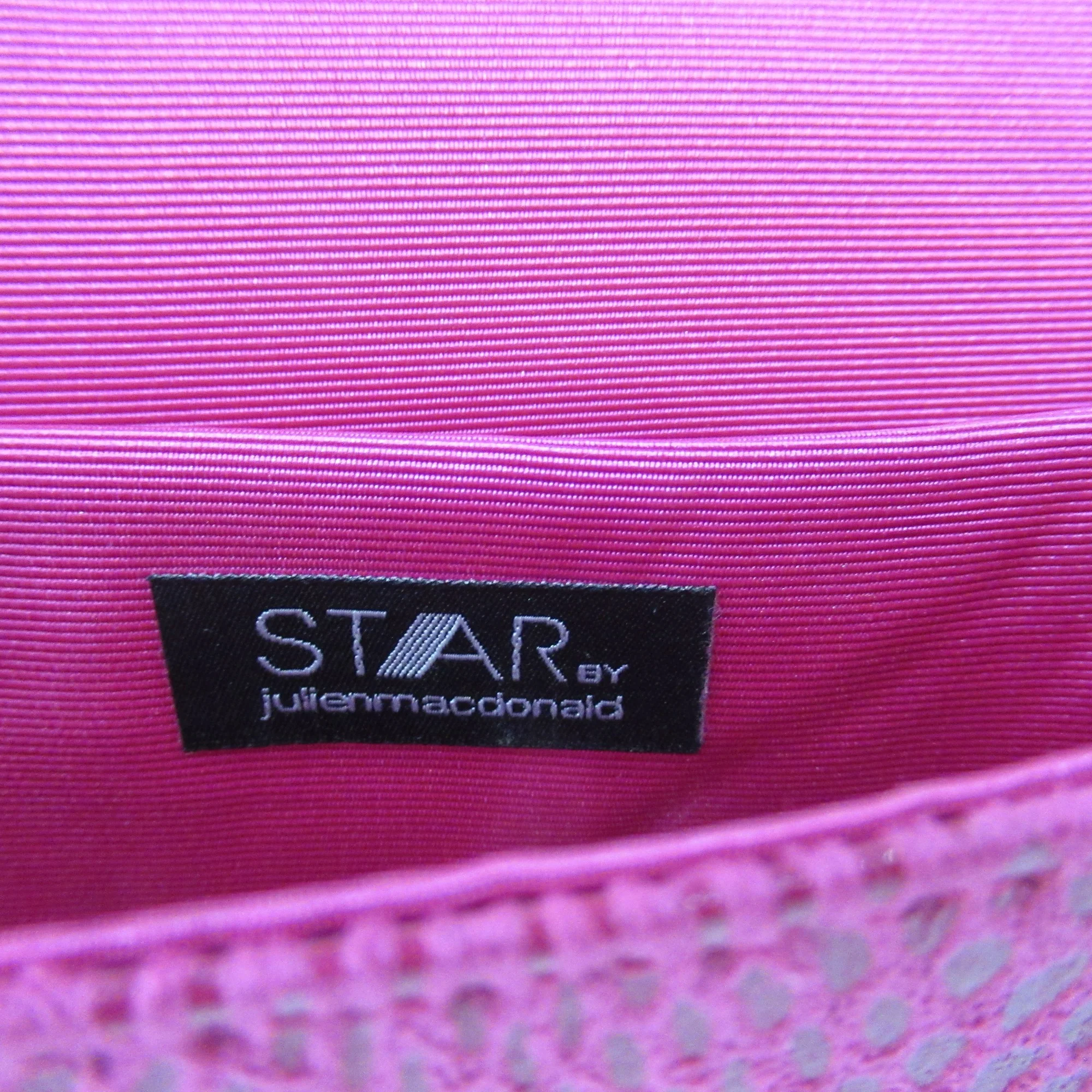 Star Julien Macdonald Pink Animal Print Handbag Womenswear | Preloved - Image 5