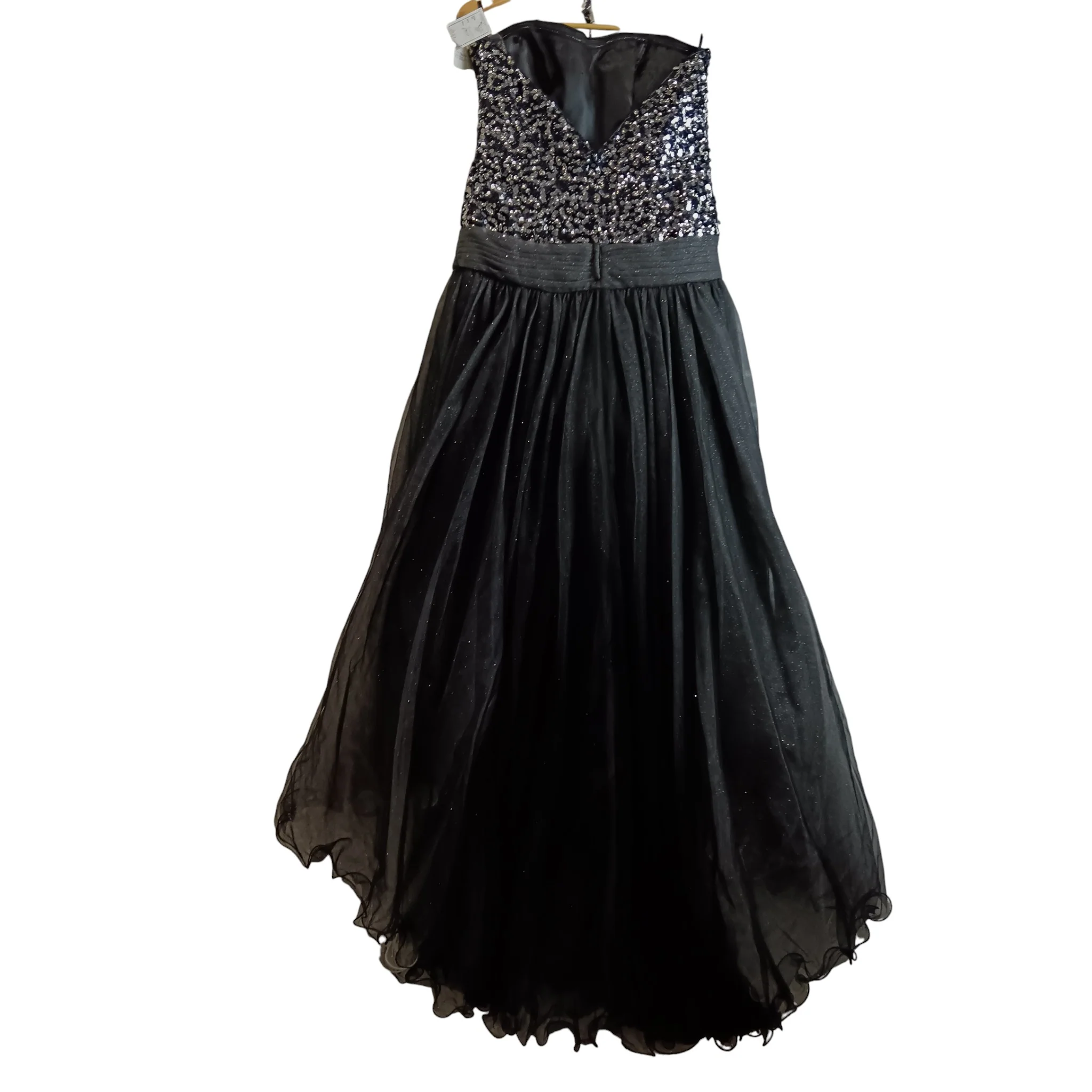 Studio 17 Hi-Low Tulle Glitter Black Sequined Top Dress UK 12- Tags On - Womenswear | Pre-loved - Image 2