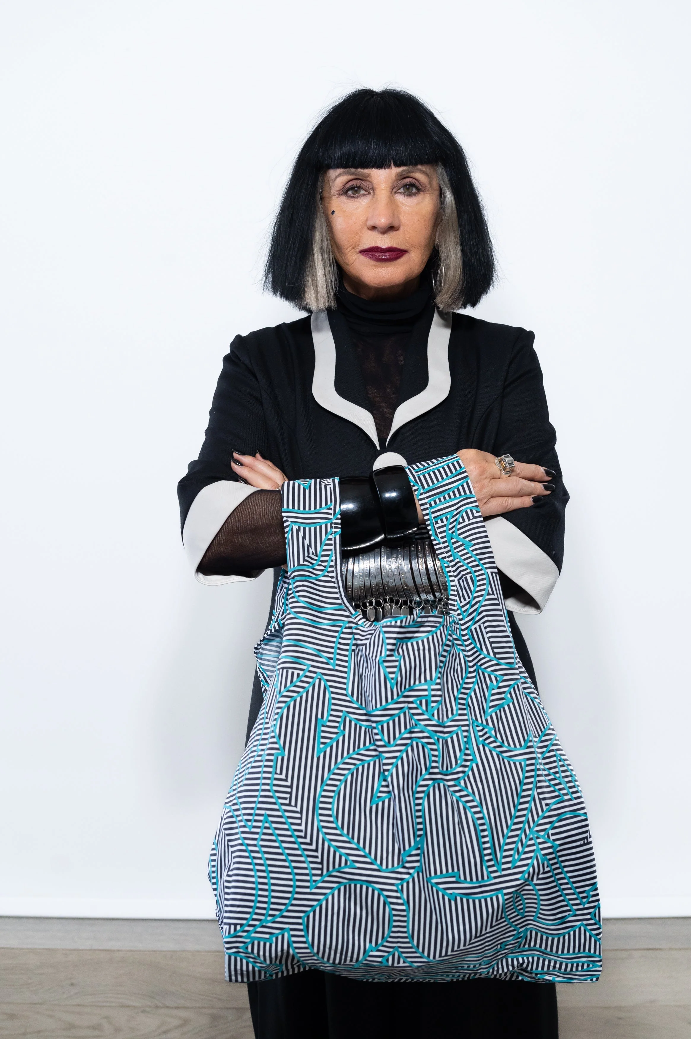Sue Timney- Black and White Arrow - Recycled Packable Shopping Bag - Image 5