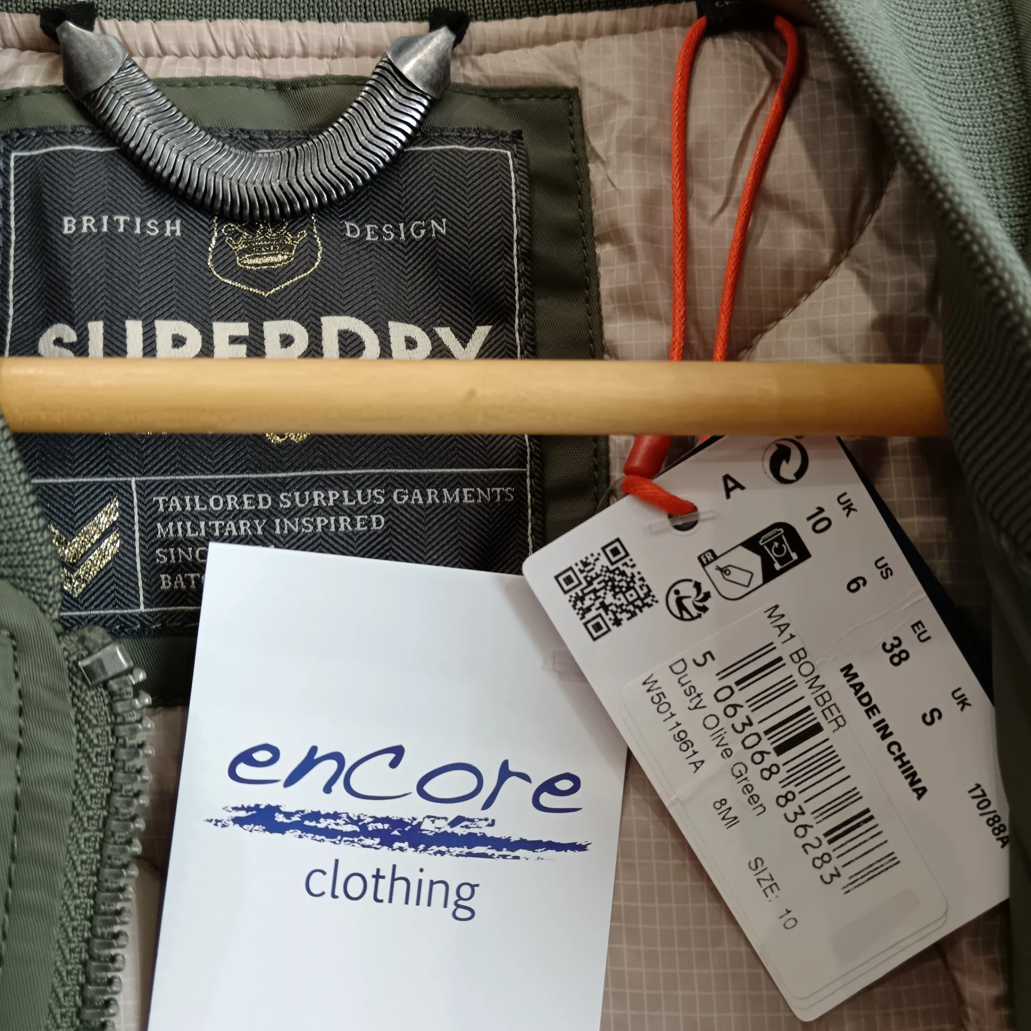 Superdry Military Inspired Ladies Dusty Olive Green Coat UK 10 -Tags On - Womenswear | Pre-loved - Image 3