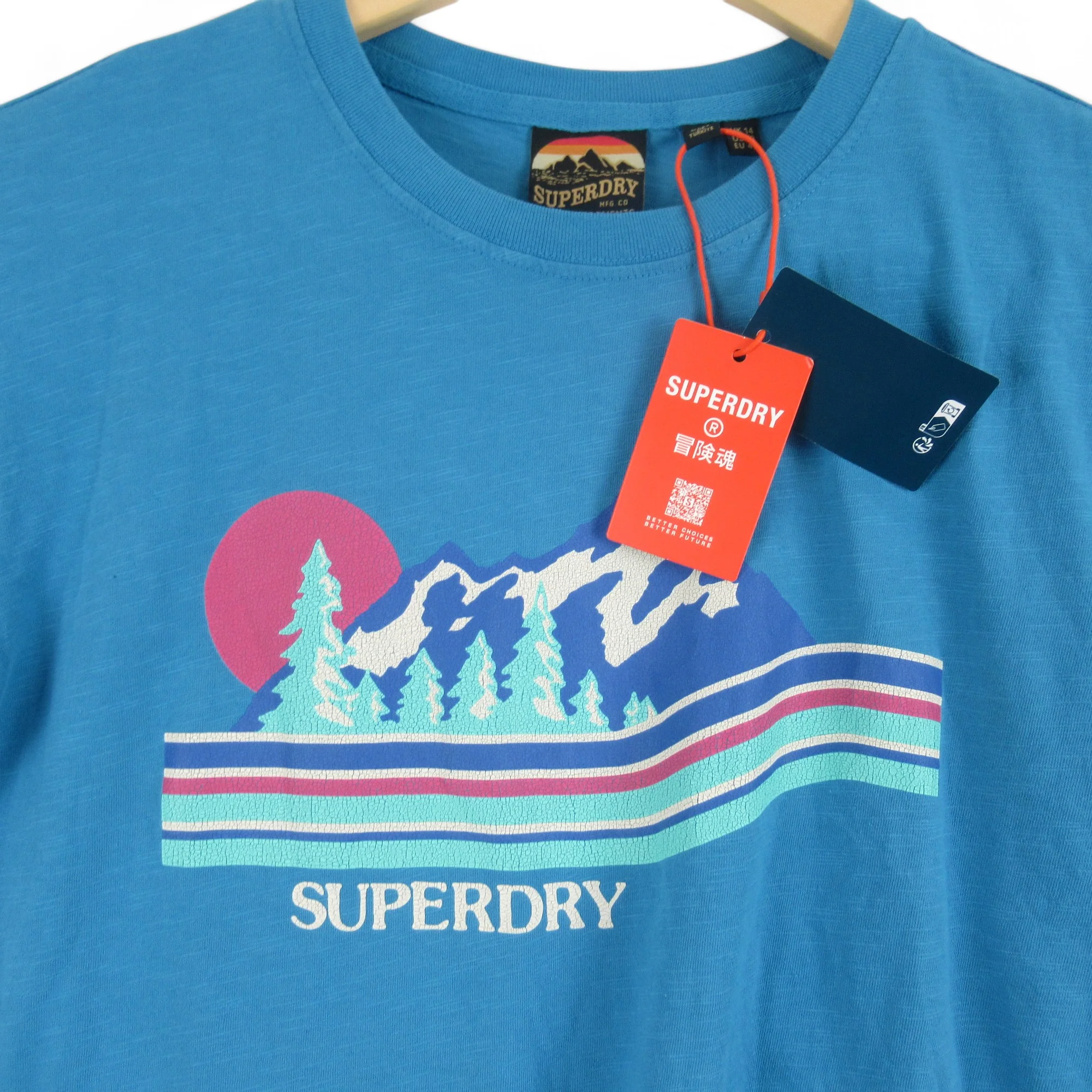Superdry UK 14 Blue T Shirt Top Cotton Womenswear | Preloved - Image 5
