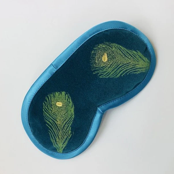 Teal Peacock | Eye mask | Raina Atelier