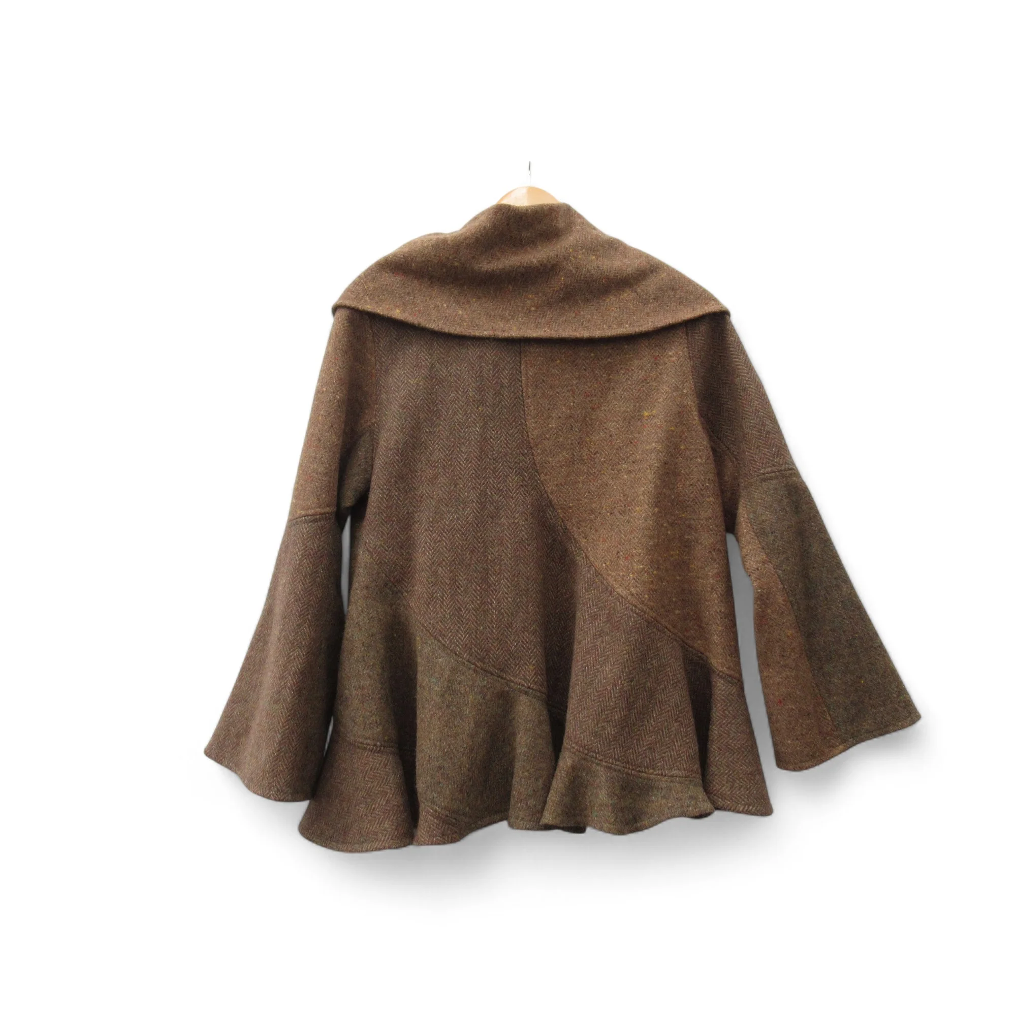 Terry Macey Wool Coat Small Brown Womenswear | Pre-loved - Image 4