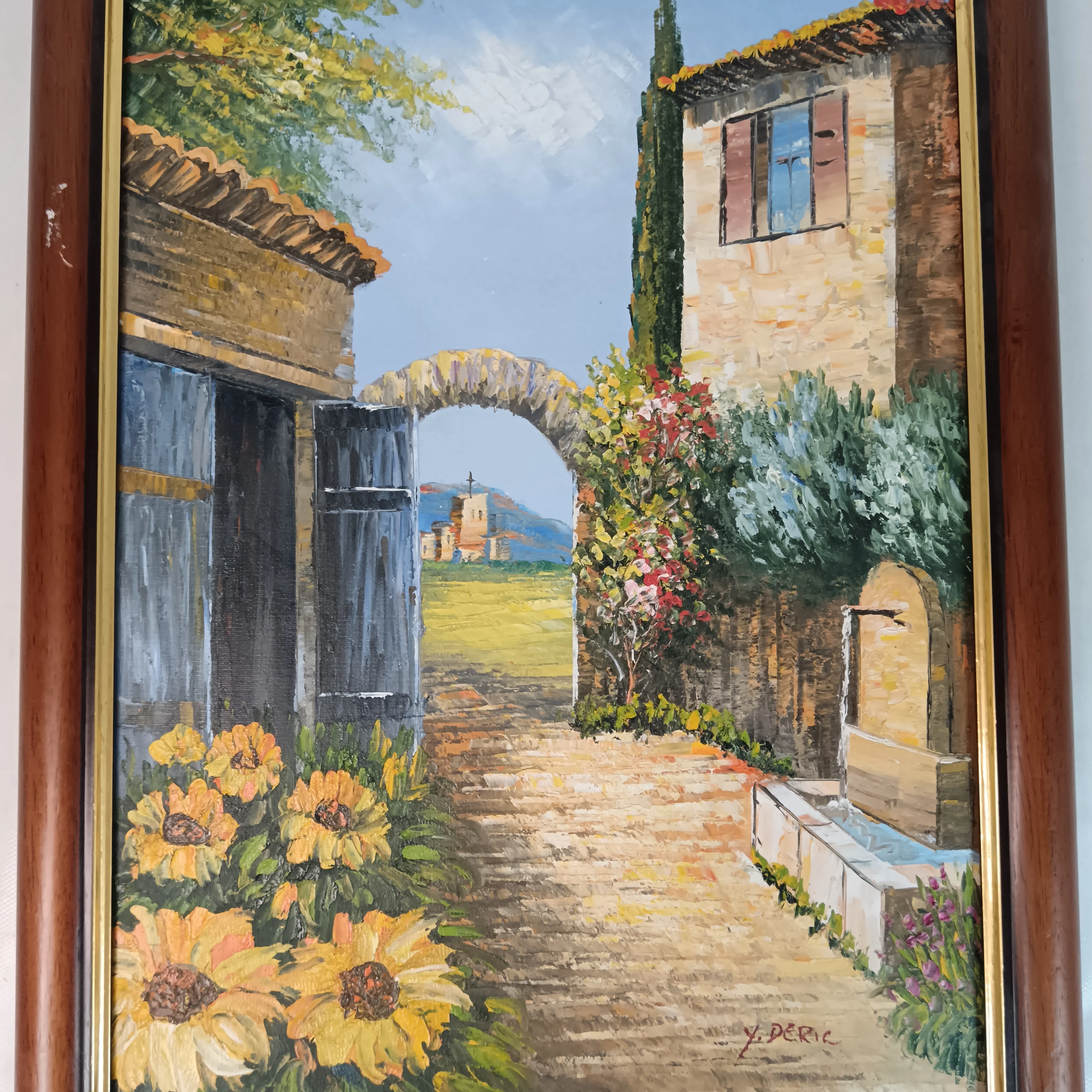 Y. Deric Original Oil Painting Art Framed Canvas 19x15" | Preloved - Image 5