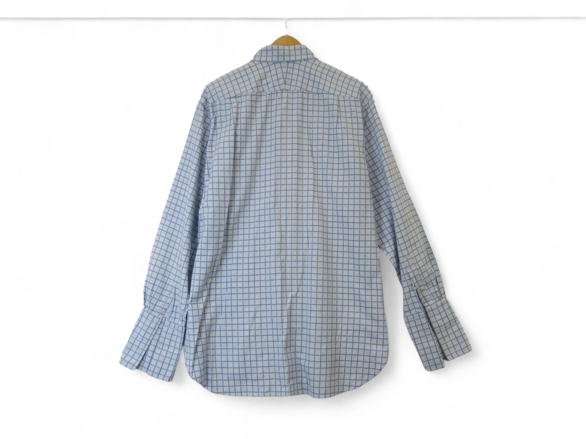 Thomas Pink 17.5" Blue Check Formal Shirt Menswear | Preloved - Image 5