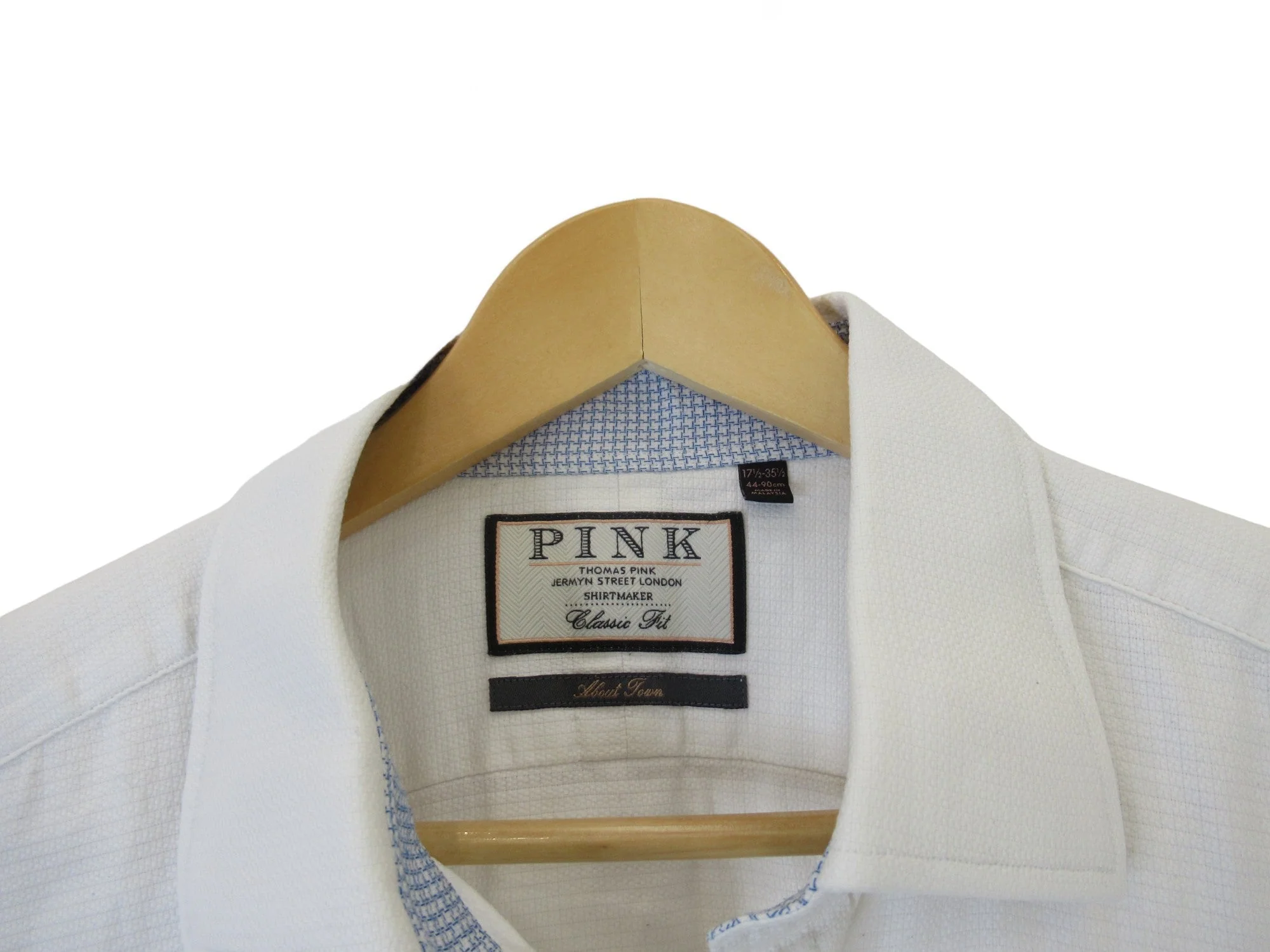 Thomas Pink 17.5" White Textured Formal Shirt Menswear | Preloved - Image 3