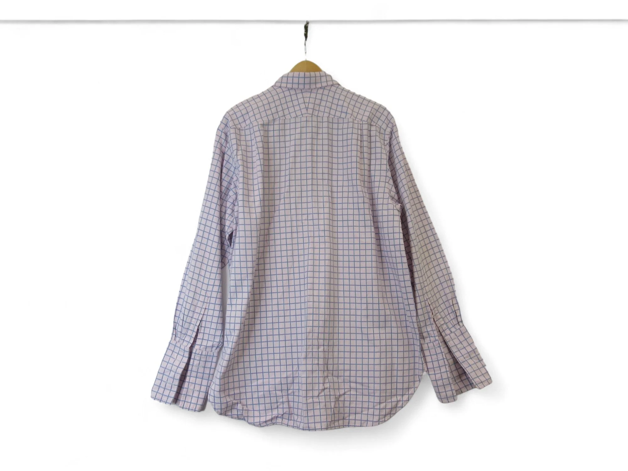 Thomas Pink 17" Pink Blue Checked Formal Shirt Menswear | Preloved - Image 4