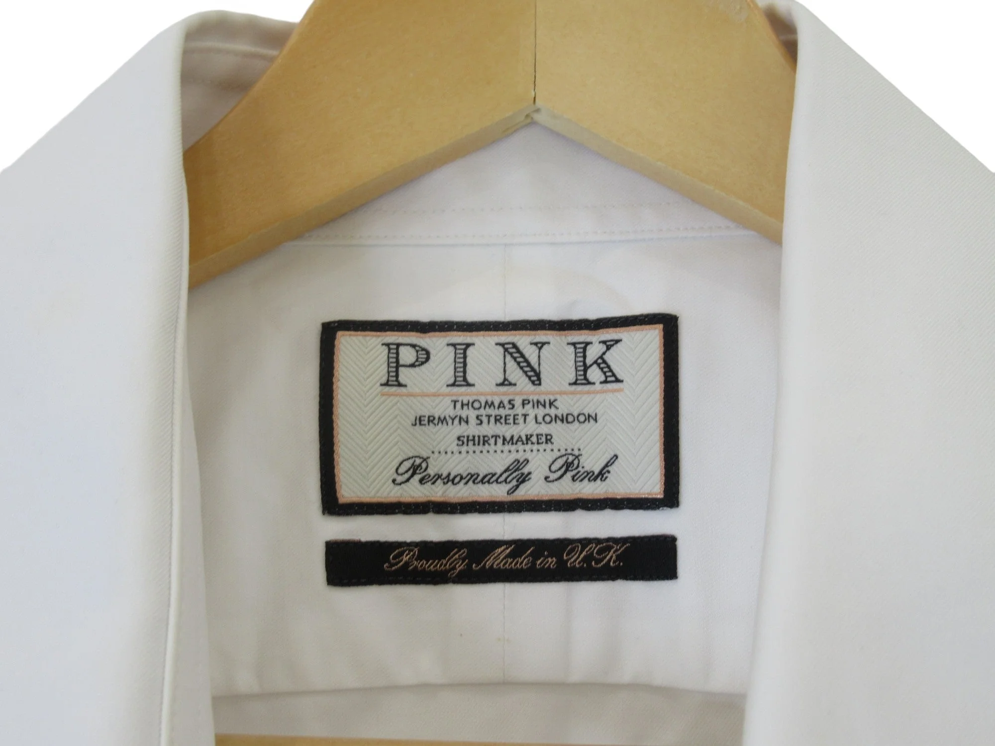 Thomas Pink 17" White Classic Cotton Shirt Menswear | Preloved - Image 3