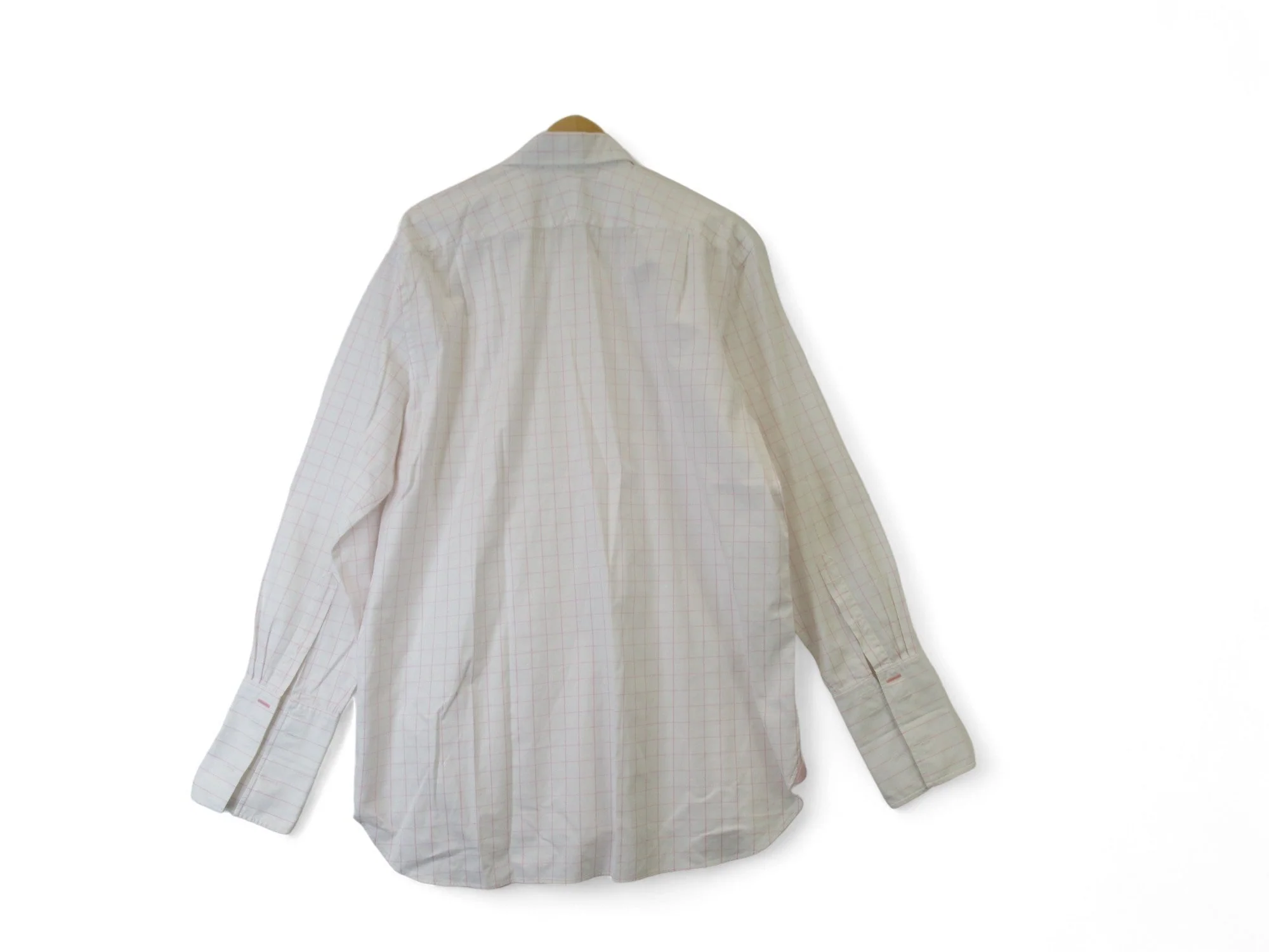 Thomas Pink White Pink Check 17.5" Formal Shirt Menswear | Preloved - Image 4