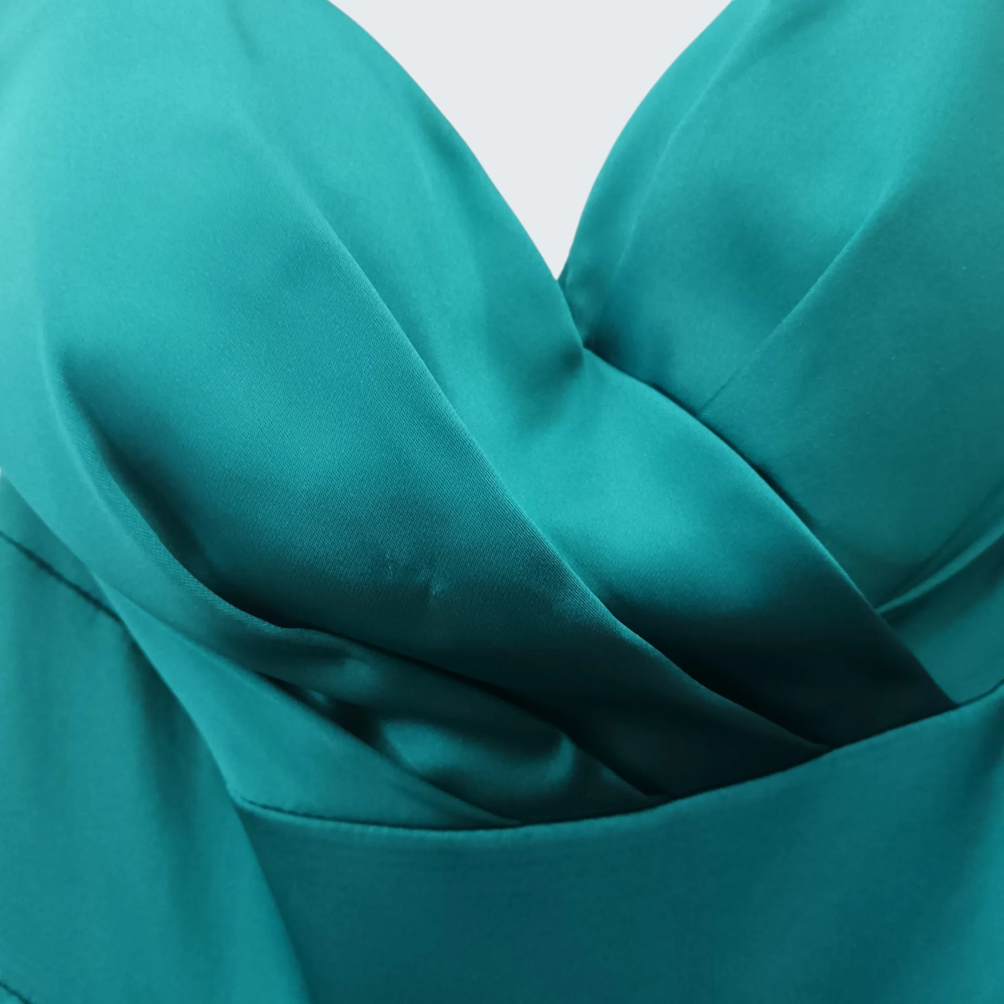Tiffanys Turquoise Satin Hi-low Strappy Ladies Dress UK 14 - Womenswear | Pre-loved - Image 4