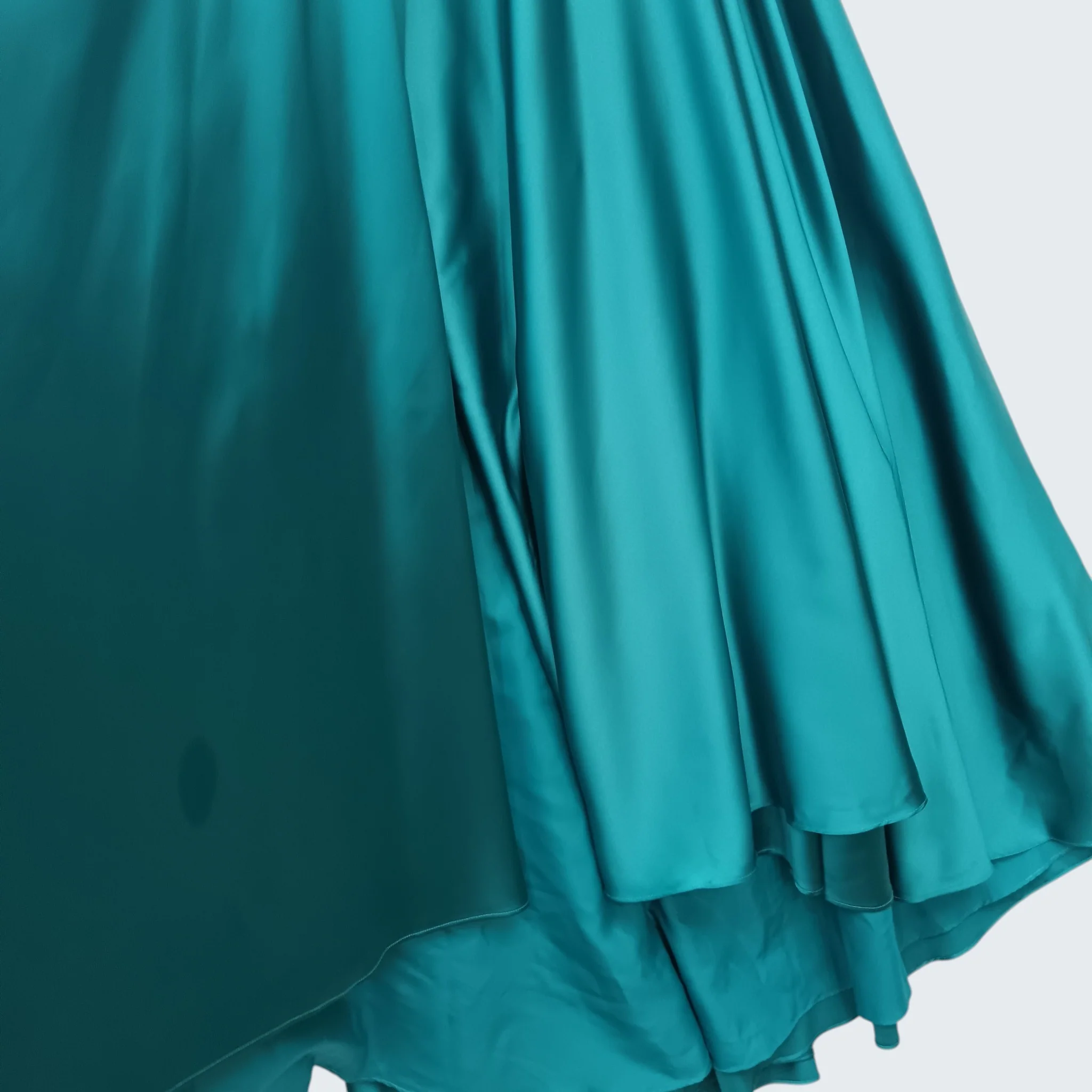 Tiffanys Turquoise Satin Hi-low Strappy Ladies Dress UK 14 - Womenswear | Pre-loved - Image 6