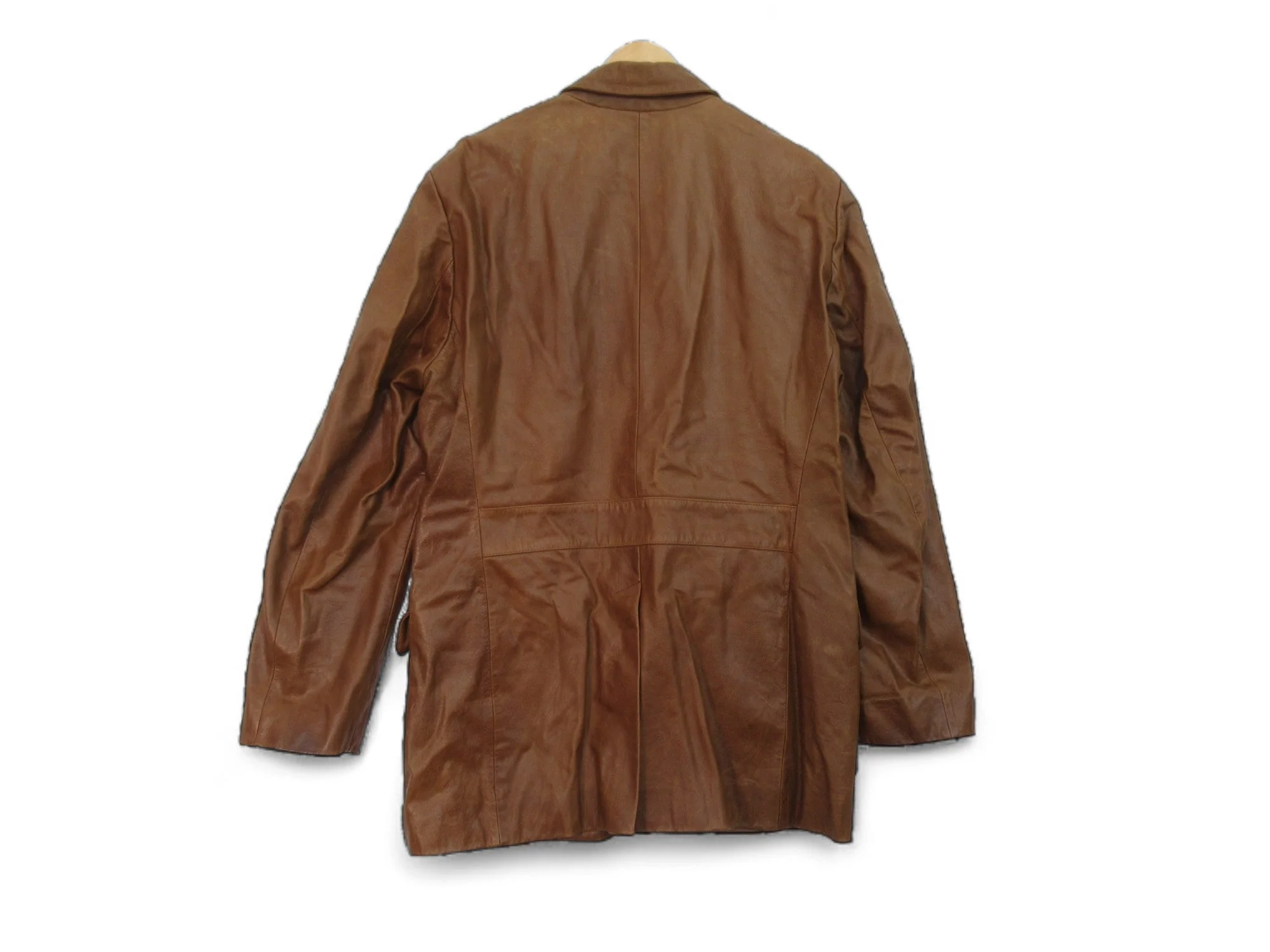 Tom Wolfe Vintage Tan Medium Leather Jacket Menswear | Preloved - Image 4