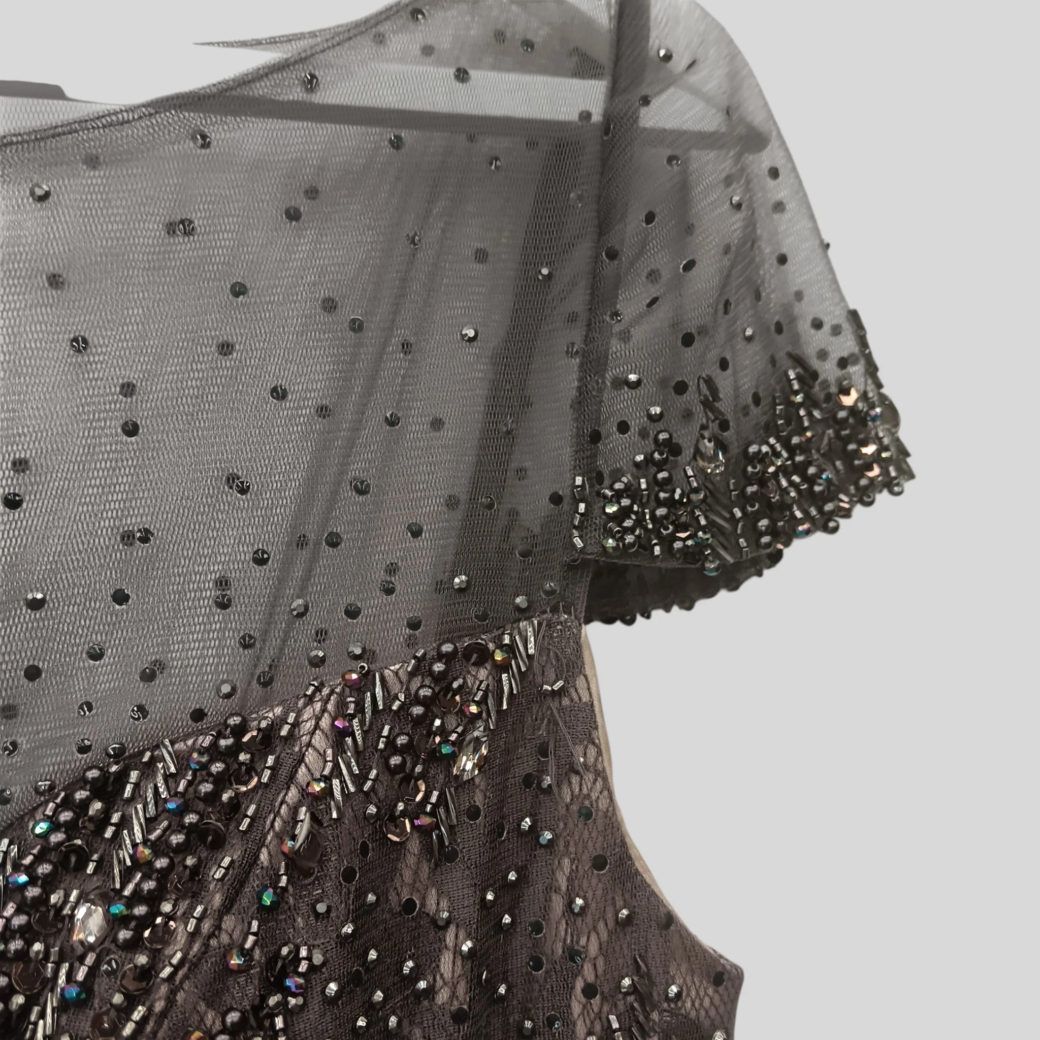 Tony Bowls Brown Embellished Over Floral Lace Brown Dress UK 10 Womenswear | Pre-loved - Image 3