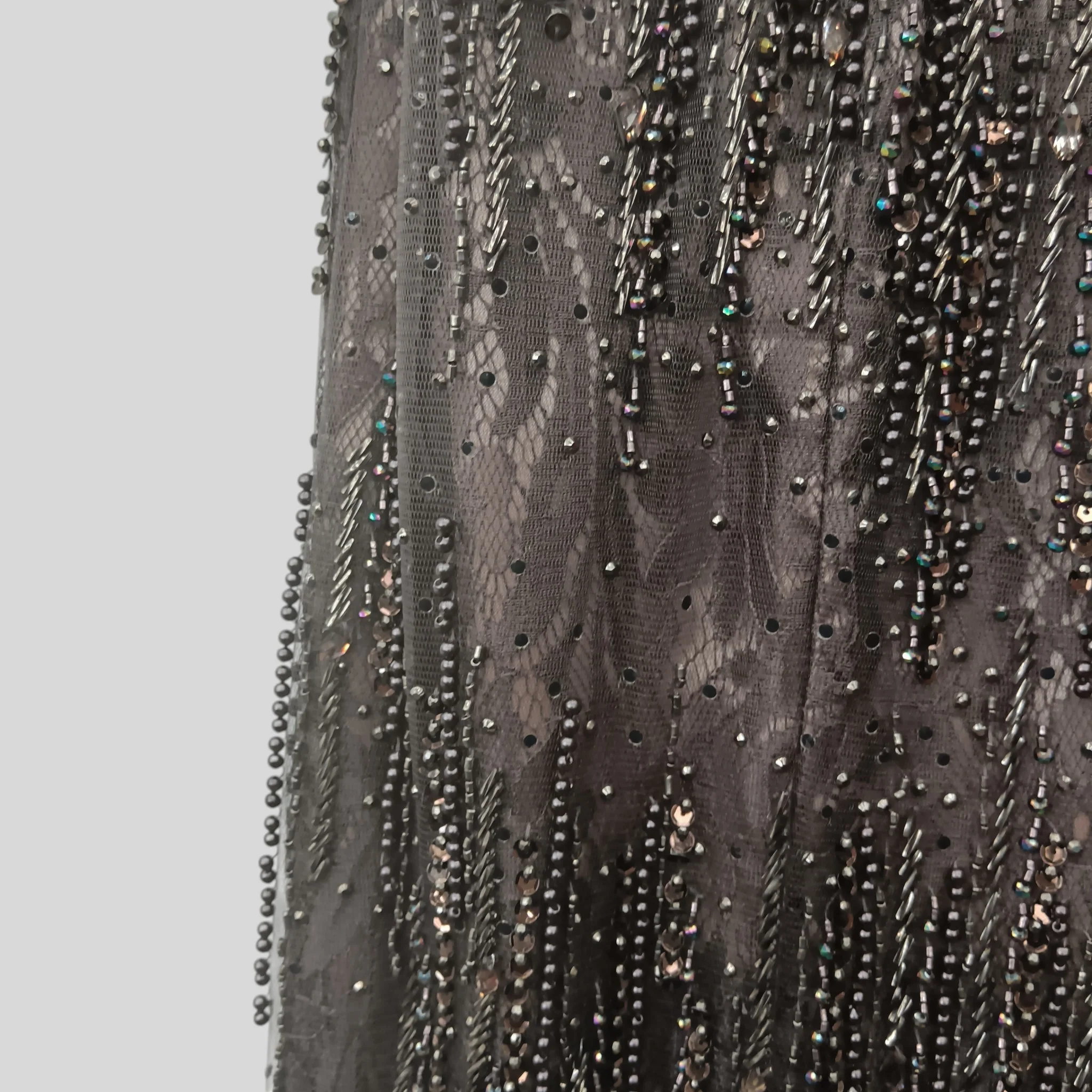 Tony Bowls Brown Embellished Over Floral Lace Brown Dress UK 10 Womenswear | Pre-loved - Image 5