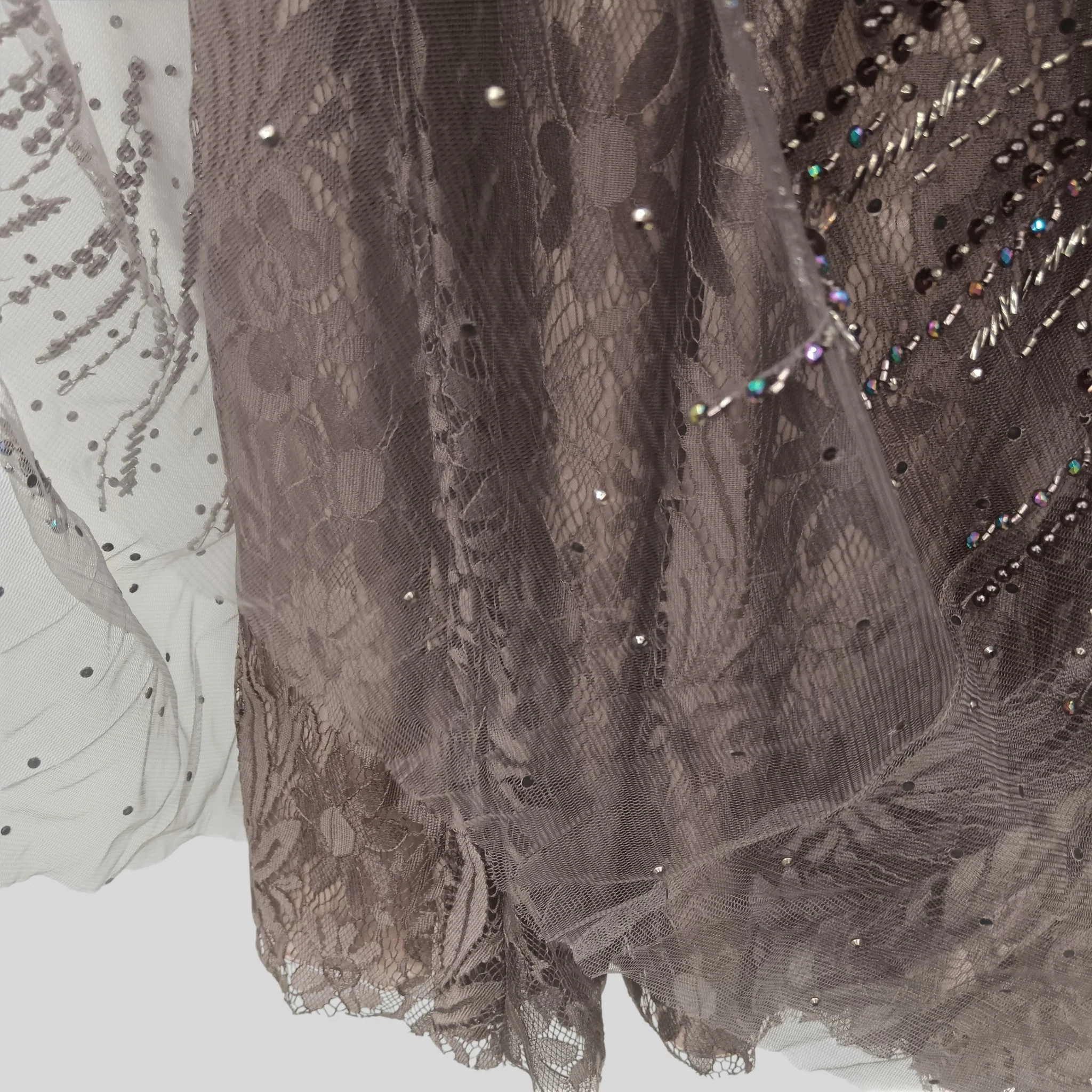 Tony Bowls Brown Embellished Over Floral Lace Brown Dress UK 10 Womenswear | Pre-loved - Image 6