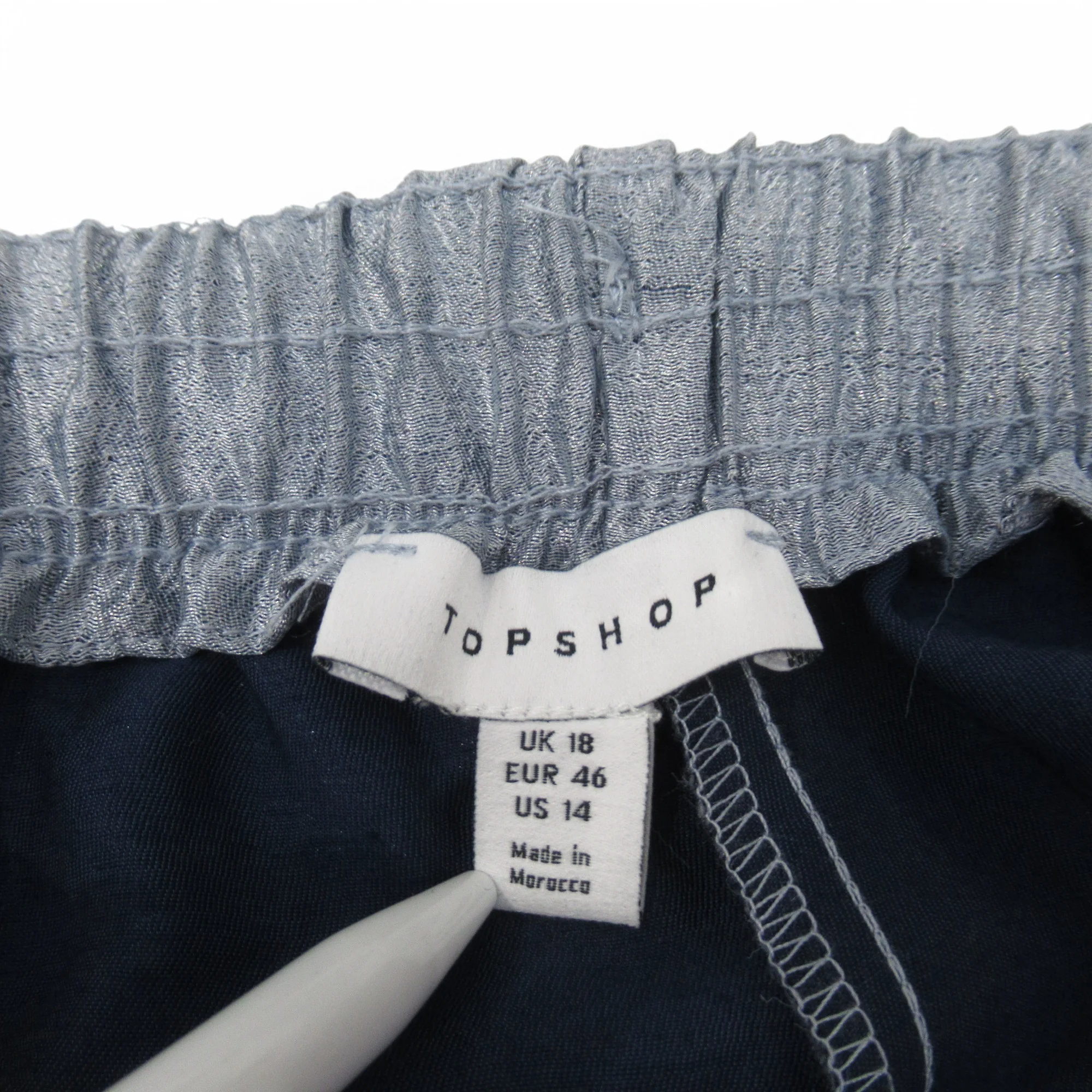 Topshop Wide Leg Trousers UK 18 Pale Blue Womenswear | Preloved - Image 4
