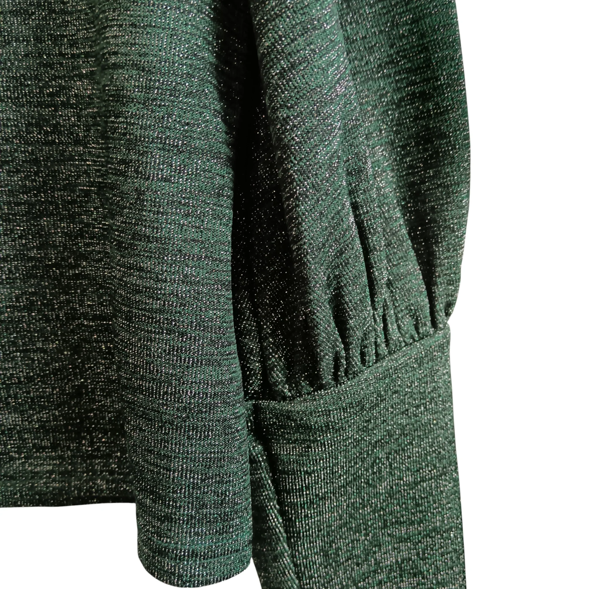 Traffic People Bottle Green Sparkly Women's Top UK L- Tags On - Womenswear | Pre-loved - Image 3