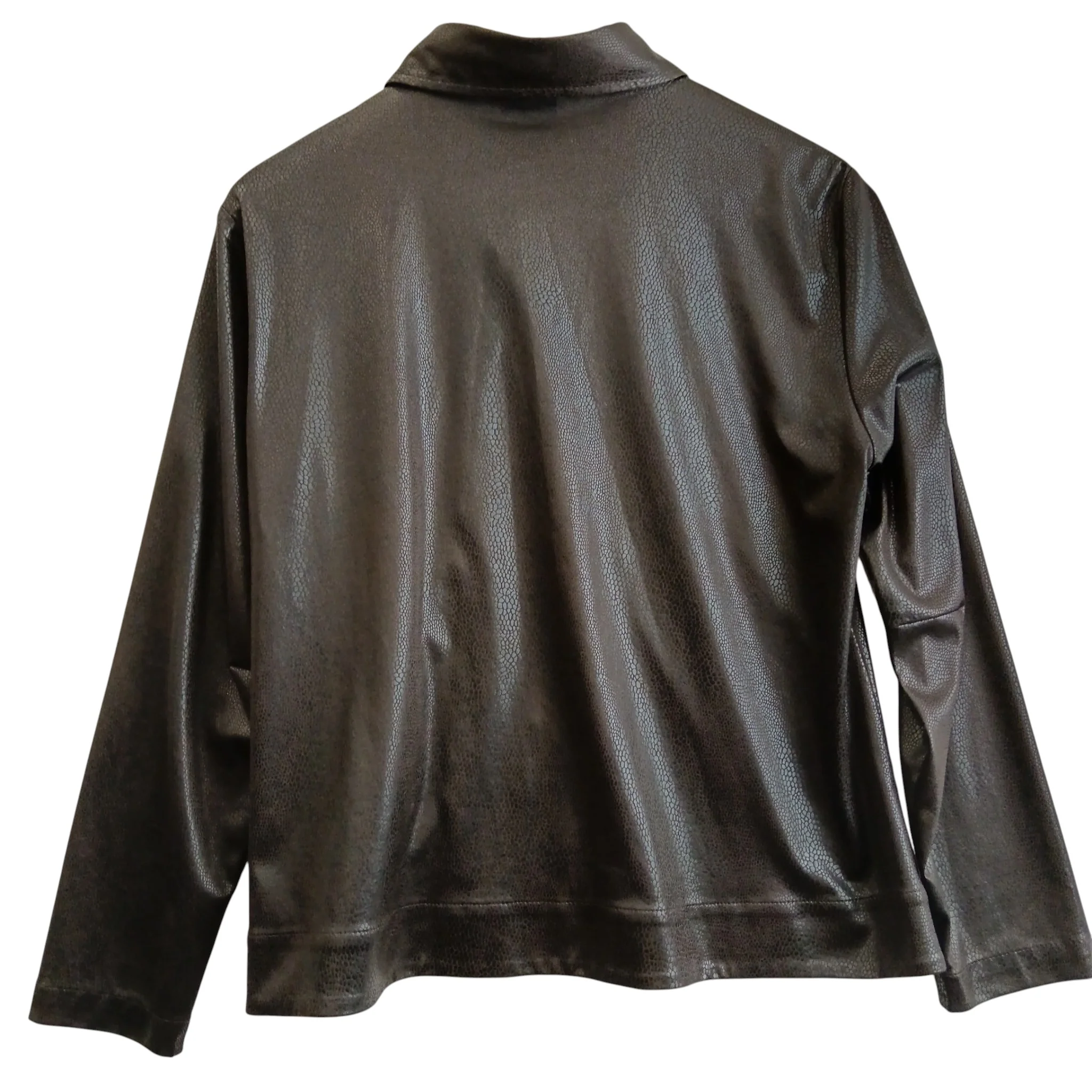 Tru. CITY Dark Brown Animal Pattern  Zip Up Women's Top/ Jacket UK 14 - Womenswear | Pre-loved - Image 2