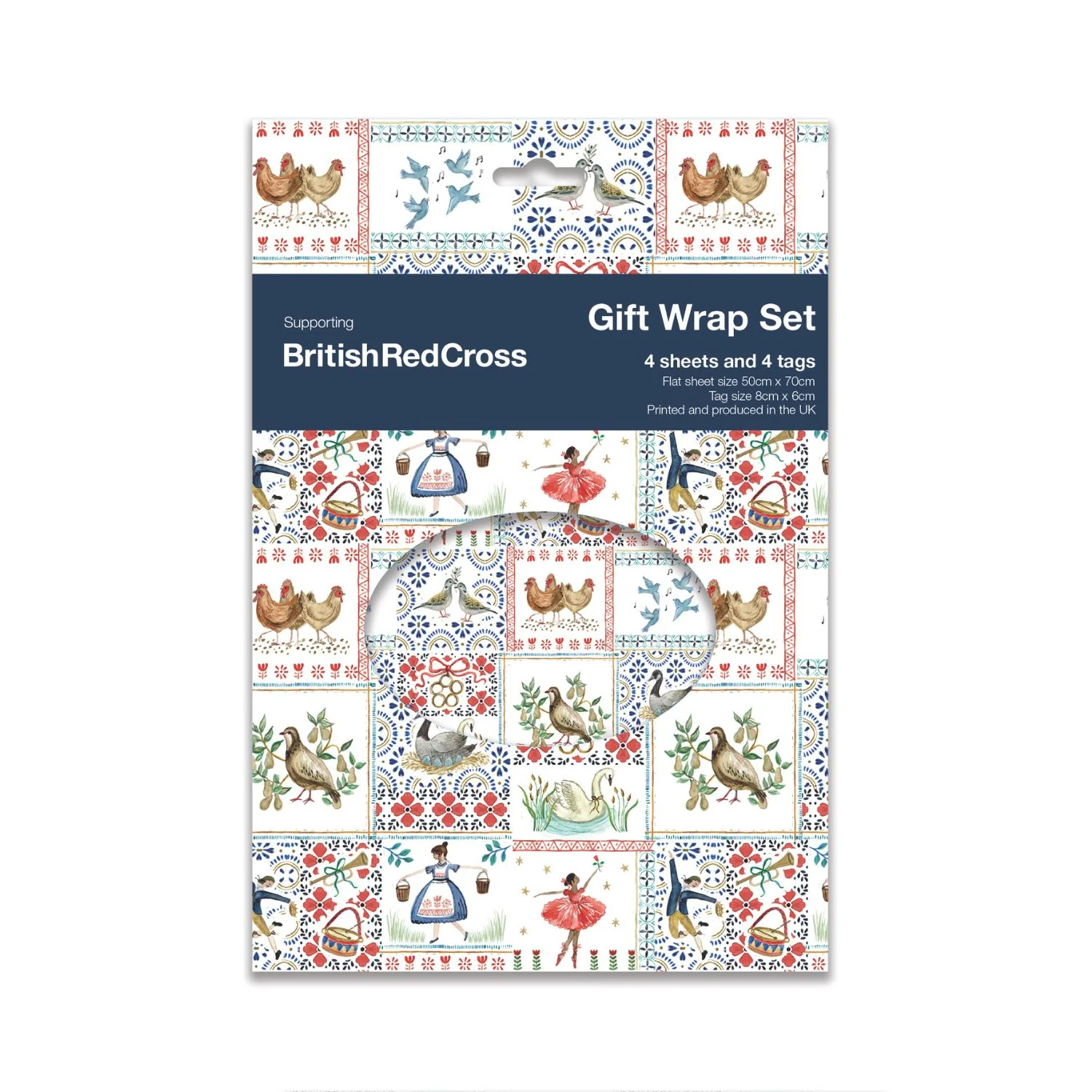 Twelve Days set of gift wrap sheets and tags - Image 2