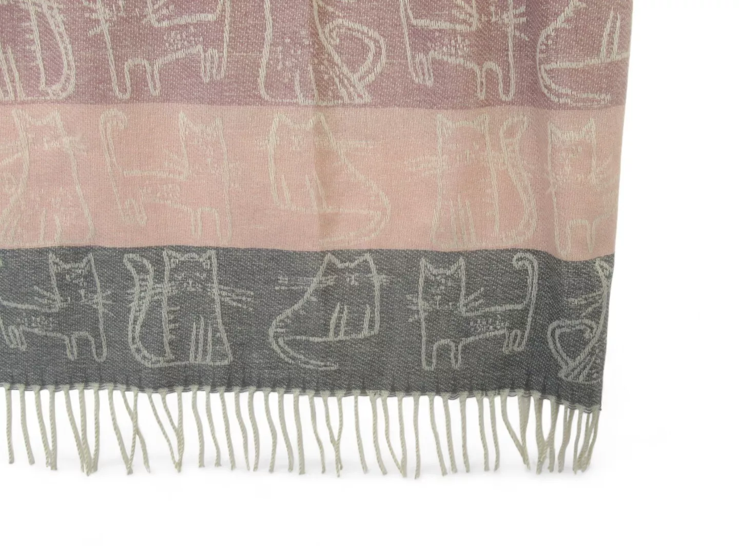 Unbranded 28"x68" Multicoloured Cat Print Scarf Shawl Womenswear | Preloved - Image 3