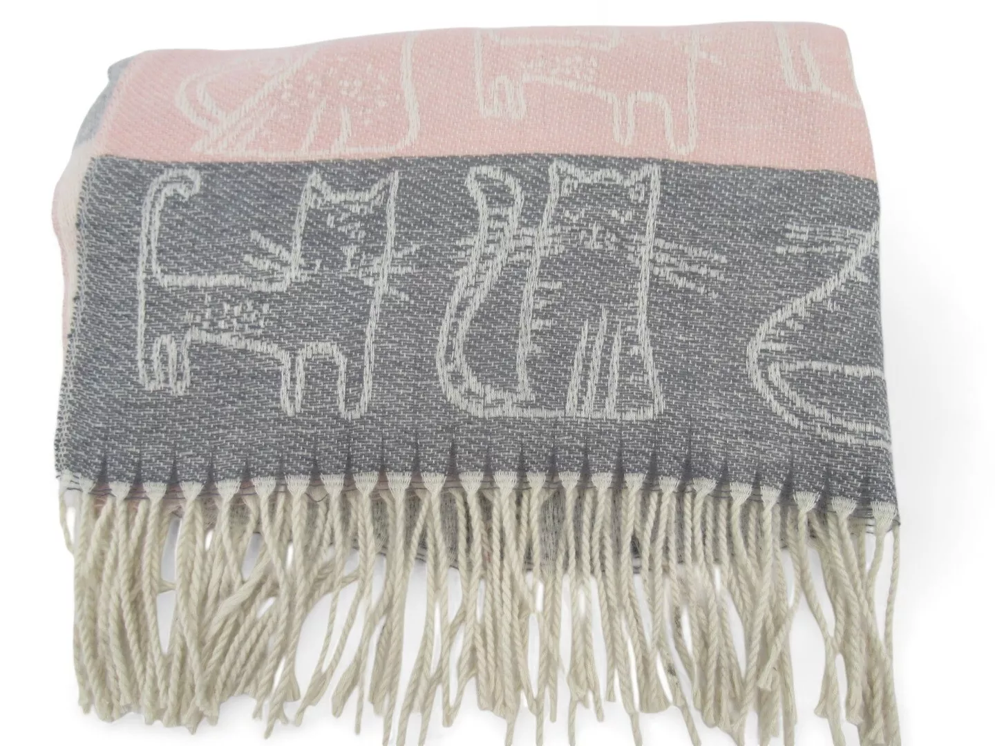 Unbranded 28"x68" Multicoloured Cat Print Scarf Shawl Womenswear | Preloved - Image 5