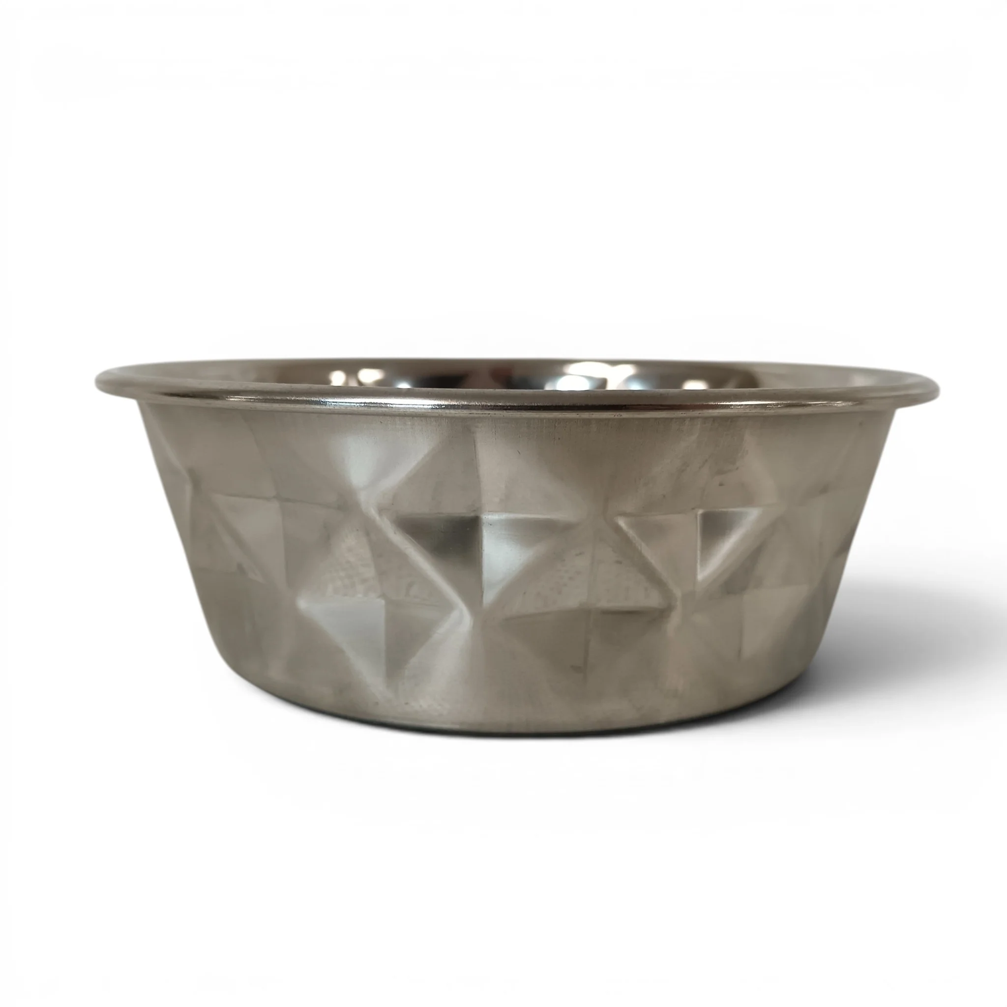 Unbranded Pet Bowl Non-Slip Stainless Steel Textured Mirror Design 14cm | Pre-loved - Image 4