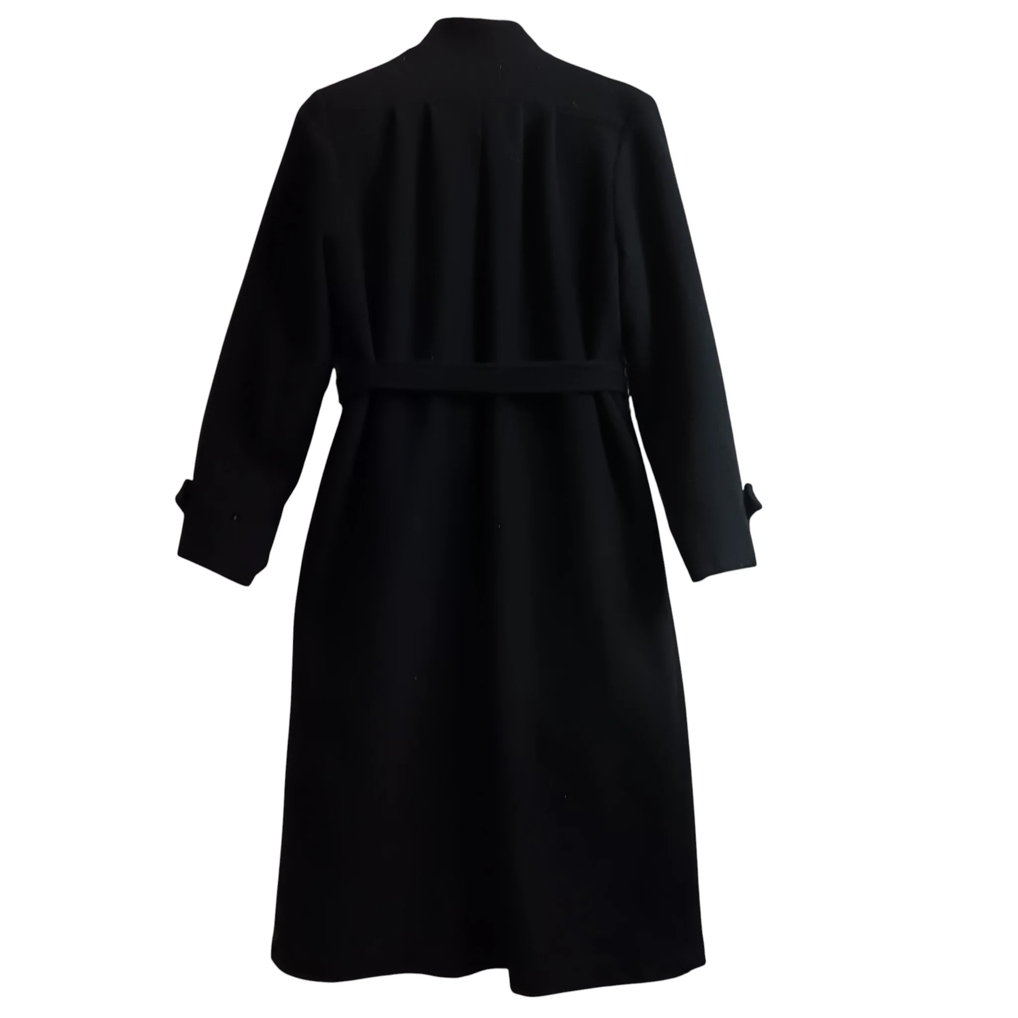 Unbranded Pure Wool Ladies Mid Length Black Coat UK Medium- Womenswear | Pre-loved - Image 2